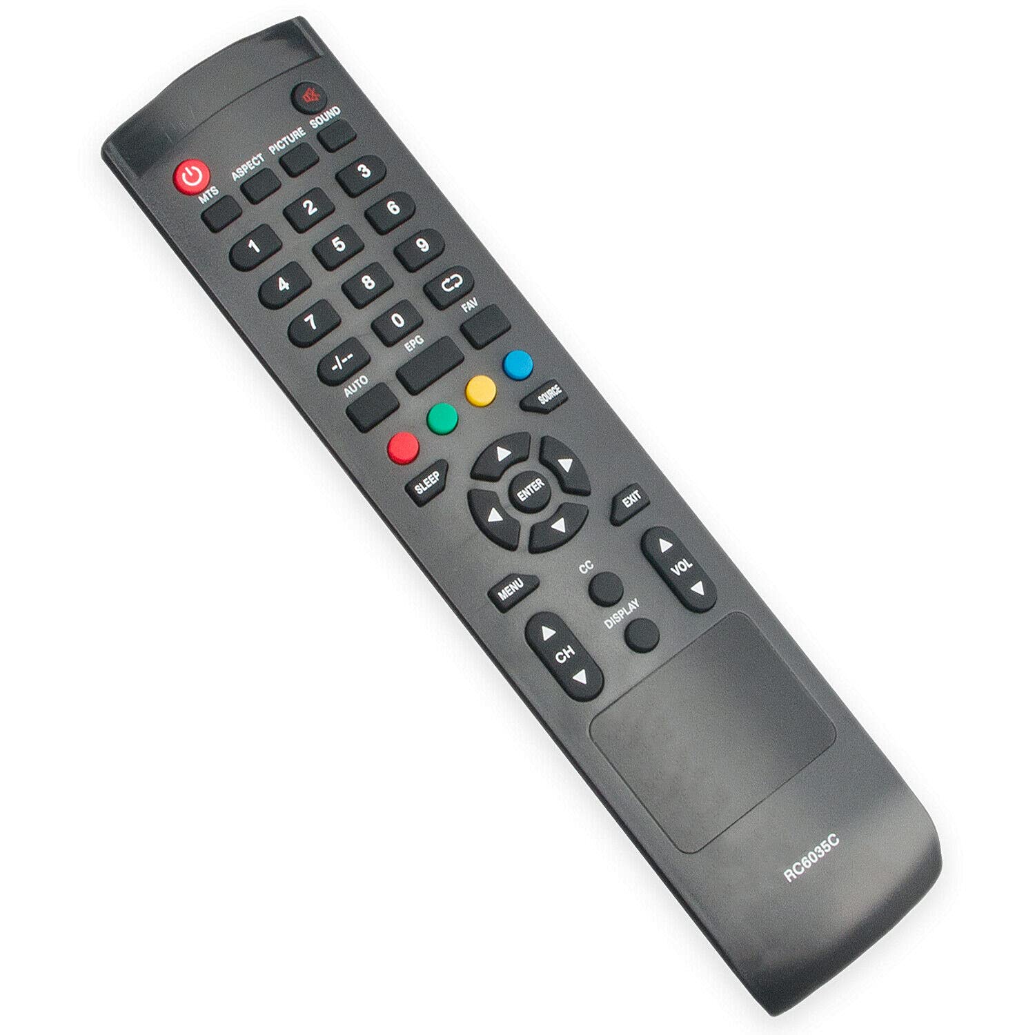 Original RC6035C Replacement Remote Control for Cielo LCD LED TV Models TE24T7H TE247AH-GY TE247AH-P TE247AH-PK-PR - Perfect for Home Entertainment & TV Setup