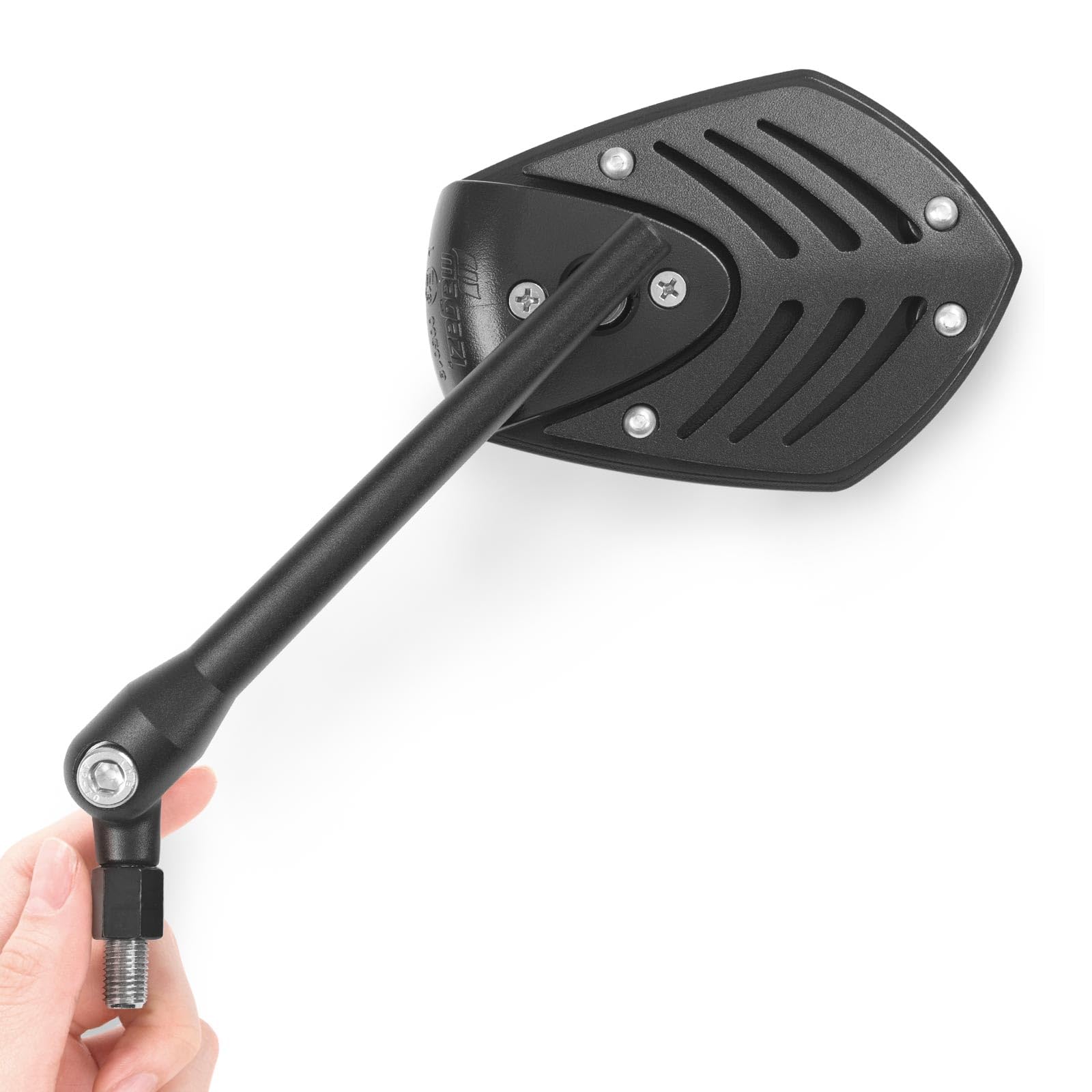 Black Motorcycle Mirror Shield for Scooters - Durable & Adjustable Rearview Mirror for Safe Riding - Perfect for Urban Commuting & Road Trips