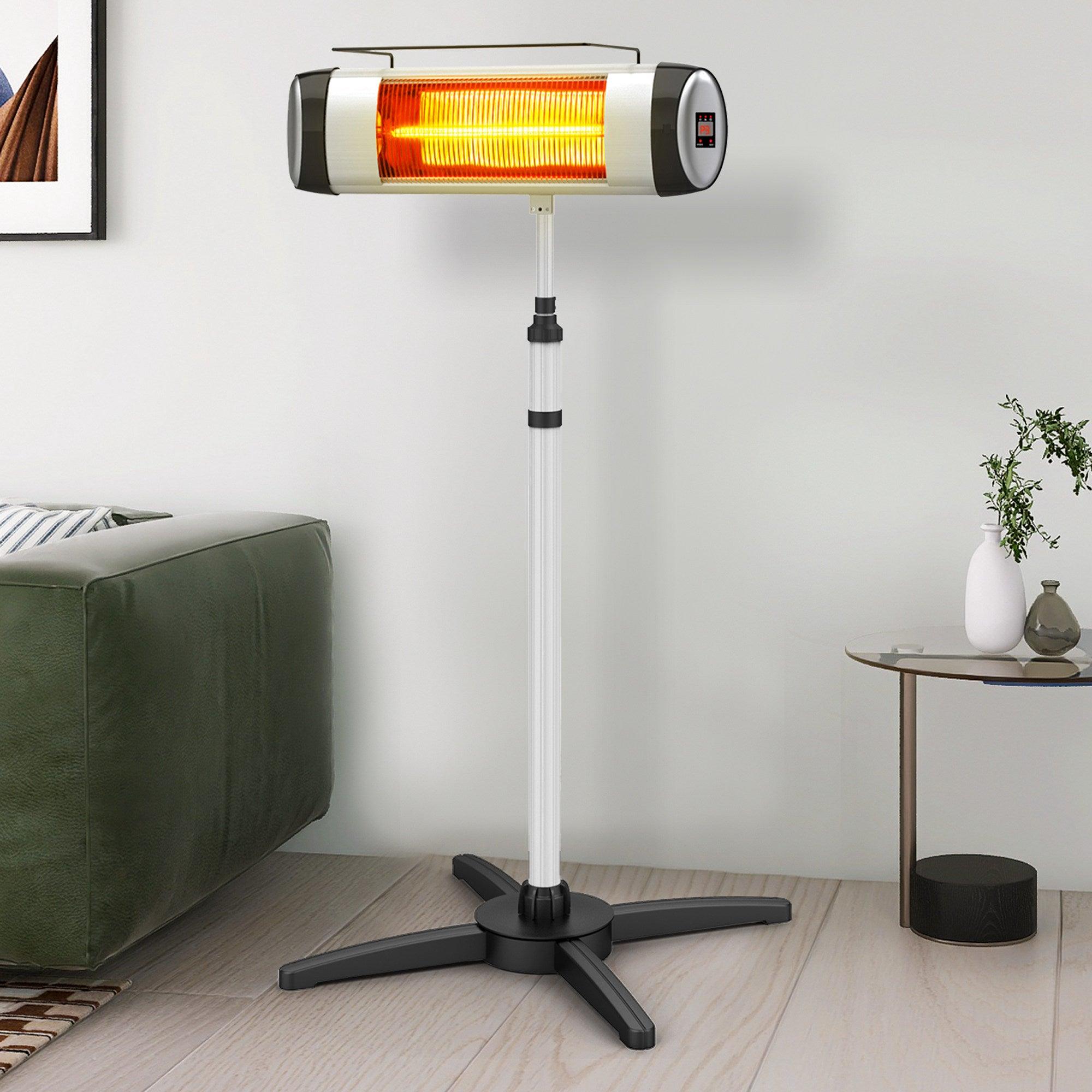 1500W Infrared Patio Heater with Remote Control - Outdoor/Indoor Standing Electric Thermostat Heater for Porch, Garden & Deck - Perfect for Cold Weather & Entertaining Guests