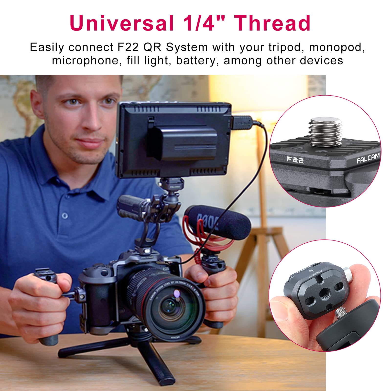 ULANZI F22 Quick Release Plate - Camera Mount Thread Adapter with 1/4