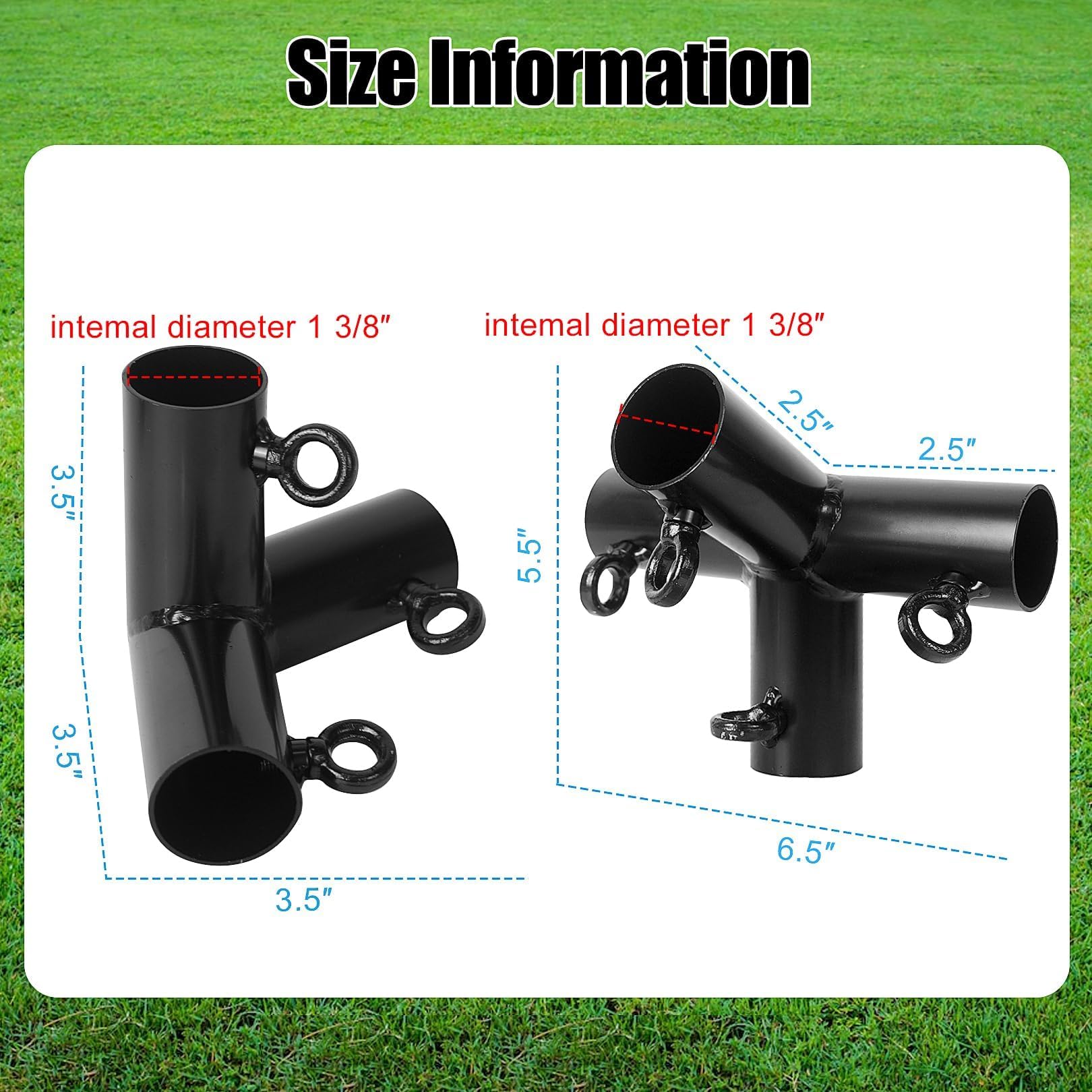 Aoneky 1 3/8 Inch Corner Canopy Fitting Couplers Kit - Heavy Duty Frame Carport Connectors for Metal Structures (10 Leg) - Perfect for DIY Canopy, Gazebo, and Carport Assembly