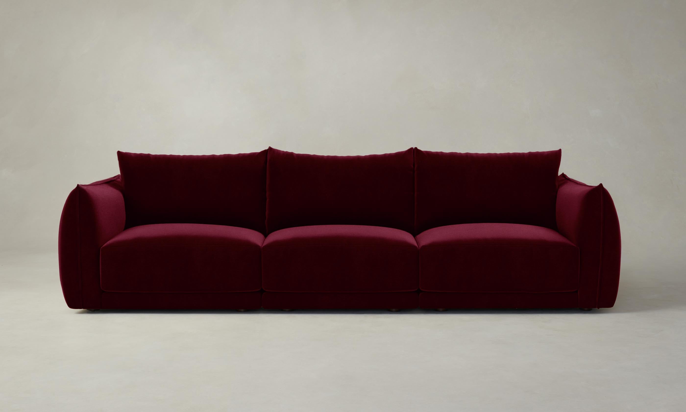 The Jones Modular Sofa - Premium Mohair Upholstery in Crimson Red | Stylish & Comfortable Sectional Couch for Living Room, Lounge, or Office
