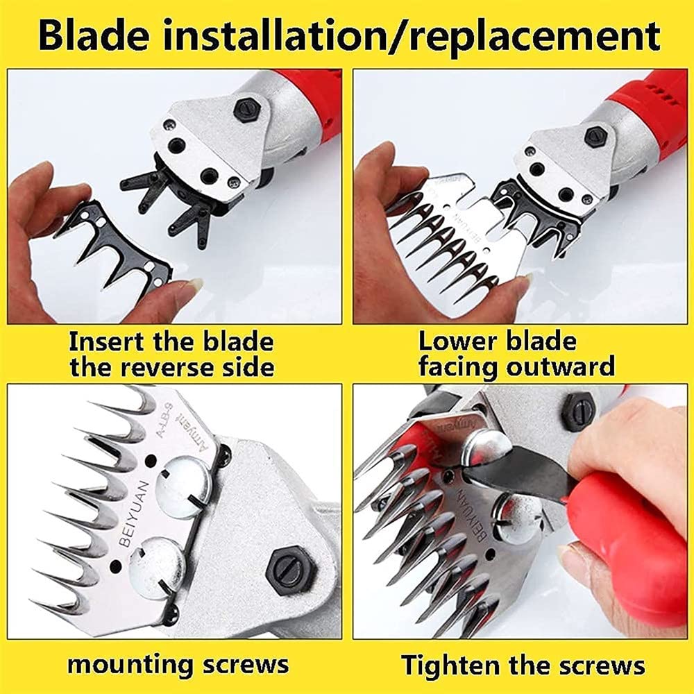 900W Heavy Duty Electric Sheep Shears - Professional Livestock Clippers for Thick Coats, Dual Blade, 6-Speed Adjustable, Large Animal Grooming Shears (Green) - Perfect for Sheep, Alpacas, and Livestock Shearing