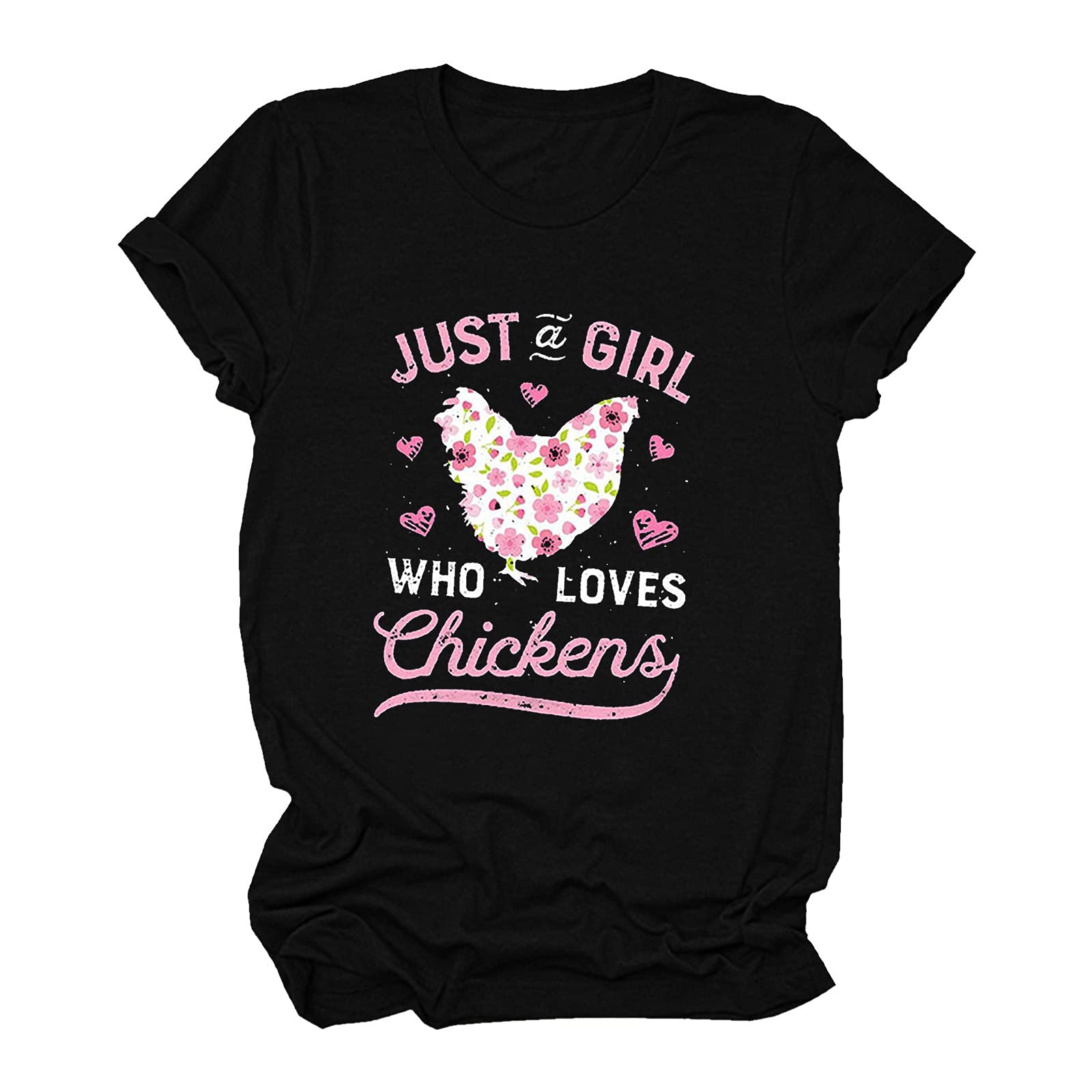 Plus Size Women's Printed Short-Sleeve T-Shirt - Casual Summer Top in Black - Perfect for Christmas Parties & Everyday Wear