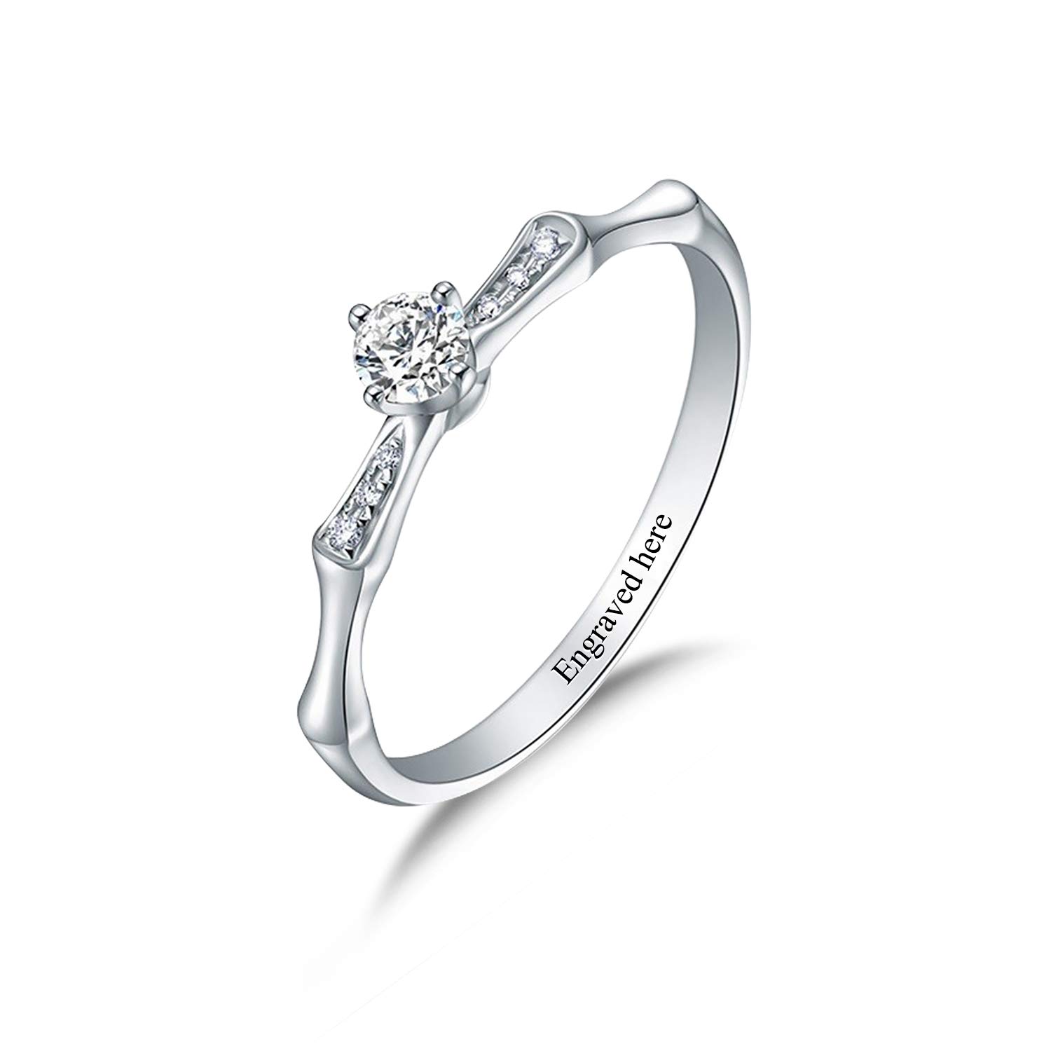 Custom 1 Carat Moissanite Diamond Engagement Ring - 925 Sterling Silver Personalized Wedding Band for Women - Anniversary Gift for Wife, Girlfriend, Her - Perfect for Proposals, Weddings & Romantic Occasions