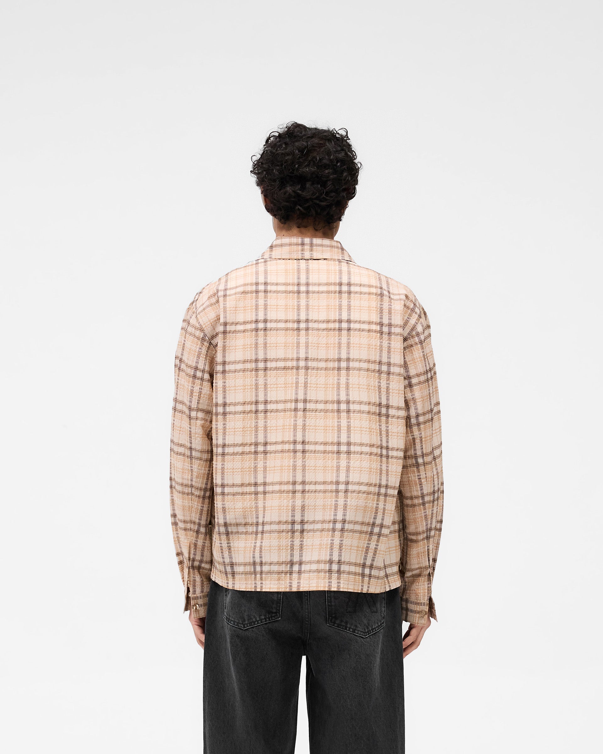 Brown Check Sheer Flannel Shirt for Women - Soft Lightweight Plaid Button-Up Top for Casual Wear, Layering & Outdoor Activities