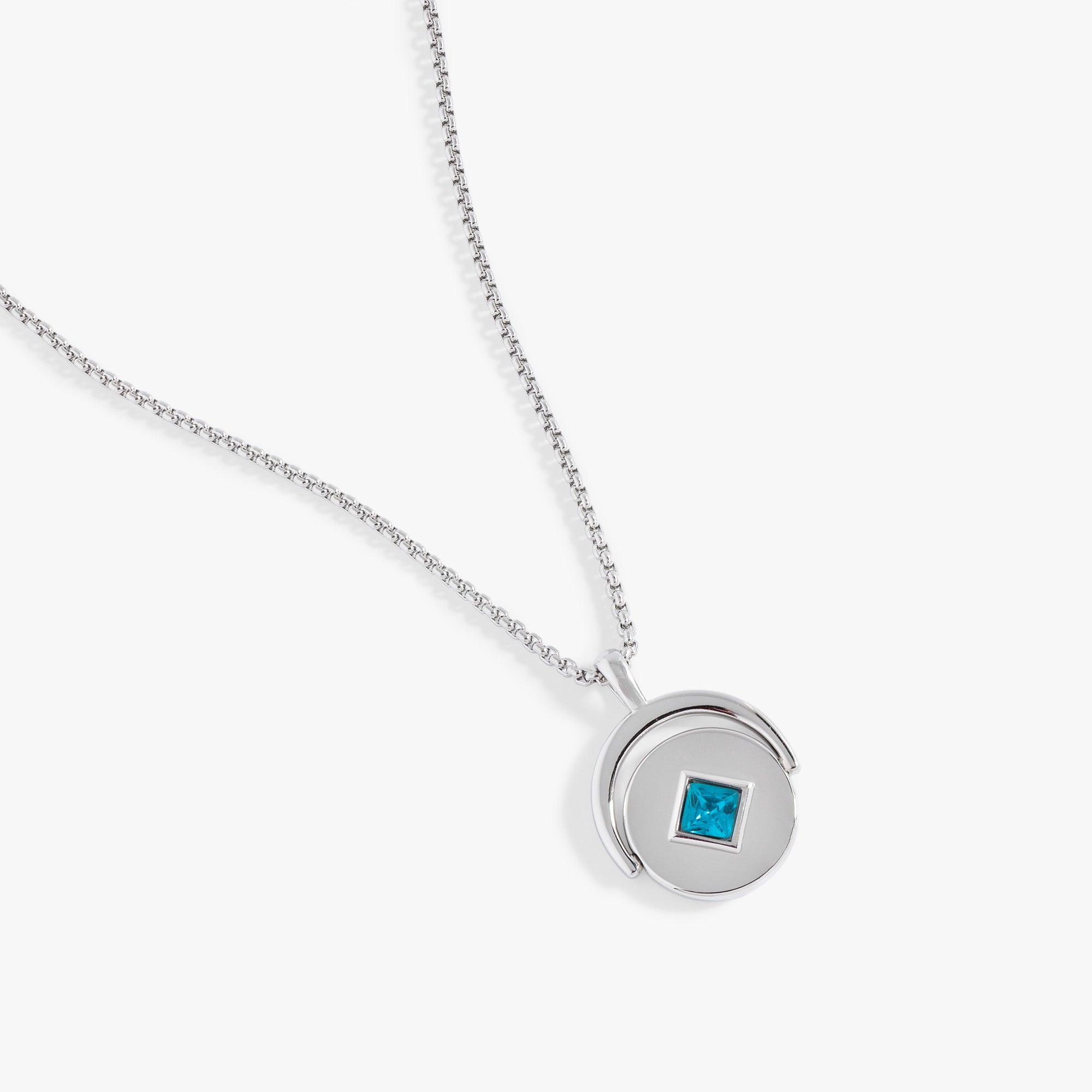 December Birthstone & Flower Flip Charm Necklace - Sterling Silver Jewelry Gift for Women - Perfect for Birthdays, Anniversaries & Special Occasions