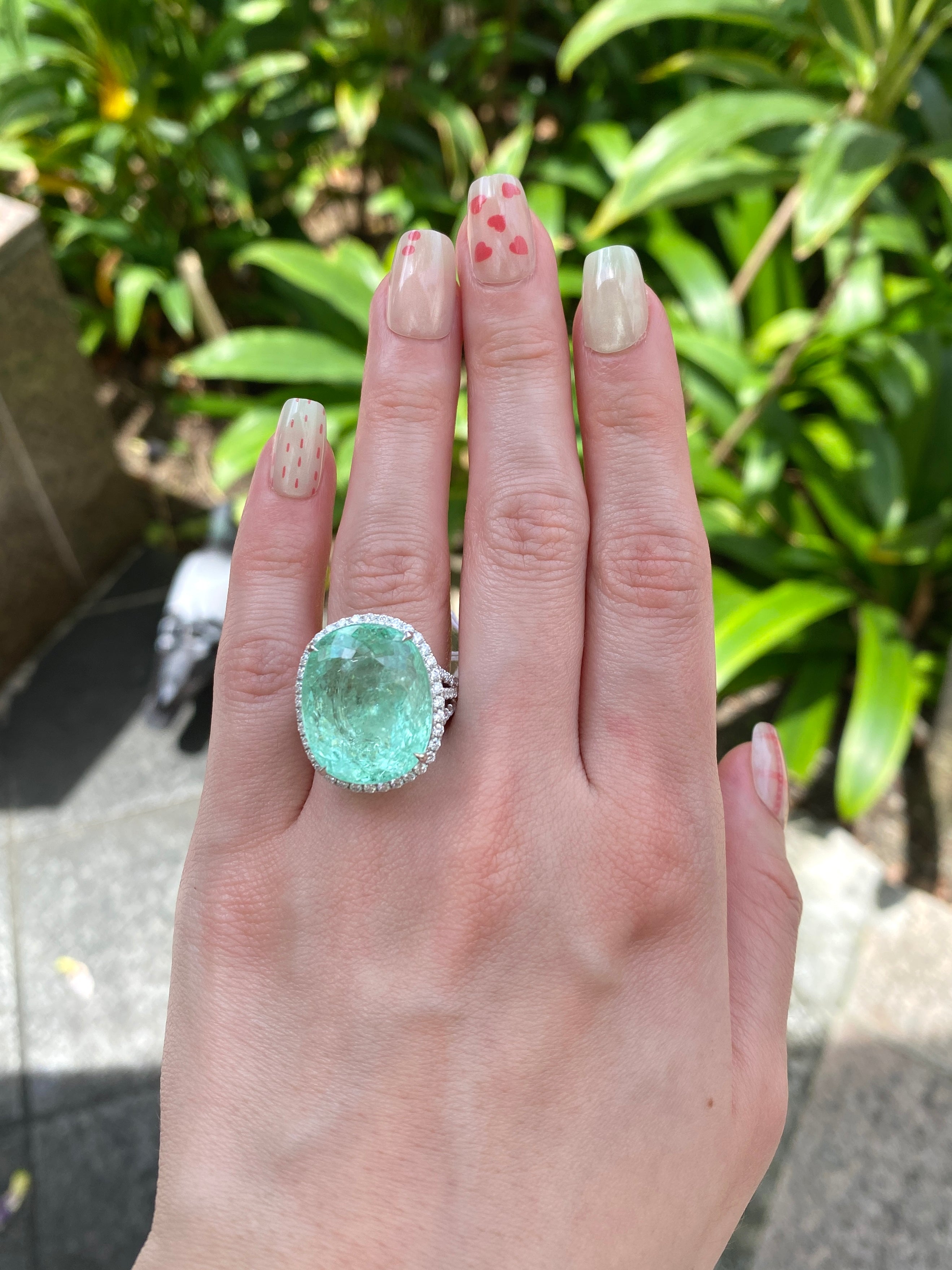 Natural Paraiba Tourmaline Ring 20.02 Carats - Genuine Blue-Green Gemstone Jewelry for Women - Perfect for Engagement, Wedding & Special Occasions