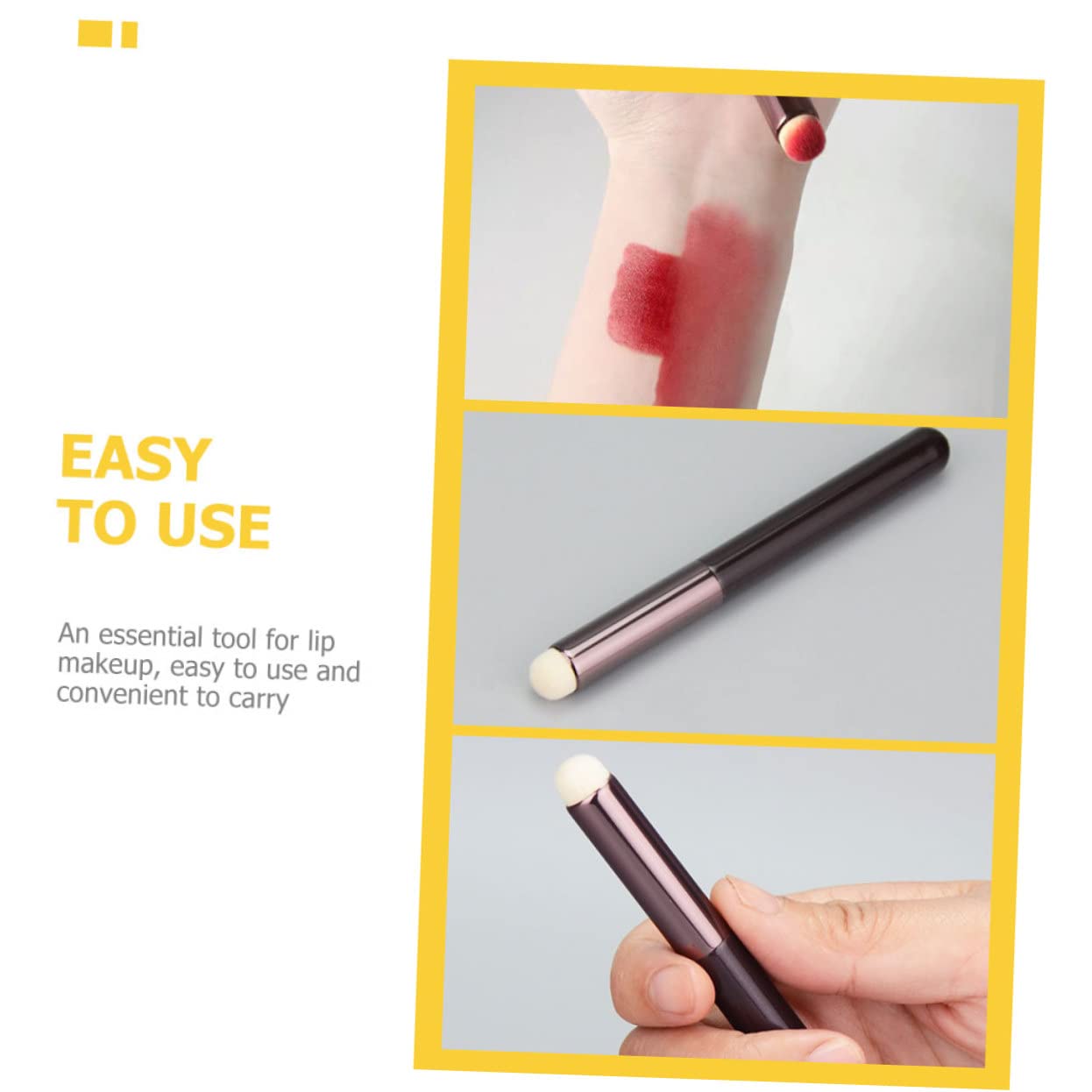 FOMIYES 3-Piece Lip Makeup Brush Set - Professional Lipstick & Concealer Brush with Fine Tip for Precise Application - Perfect for Lipstick Blending, Smudging & Touch-Ups (Great for Home, Travel & Professional Makeup Kits)