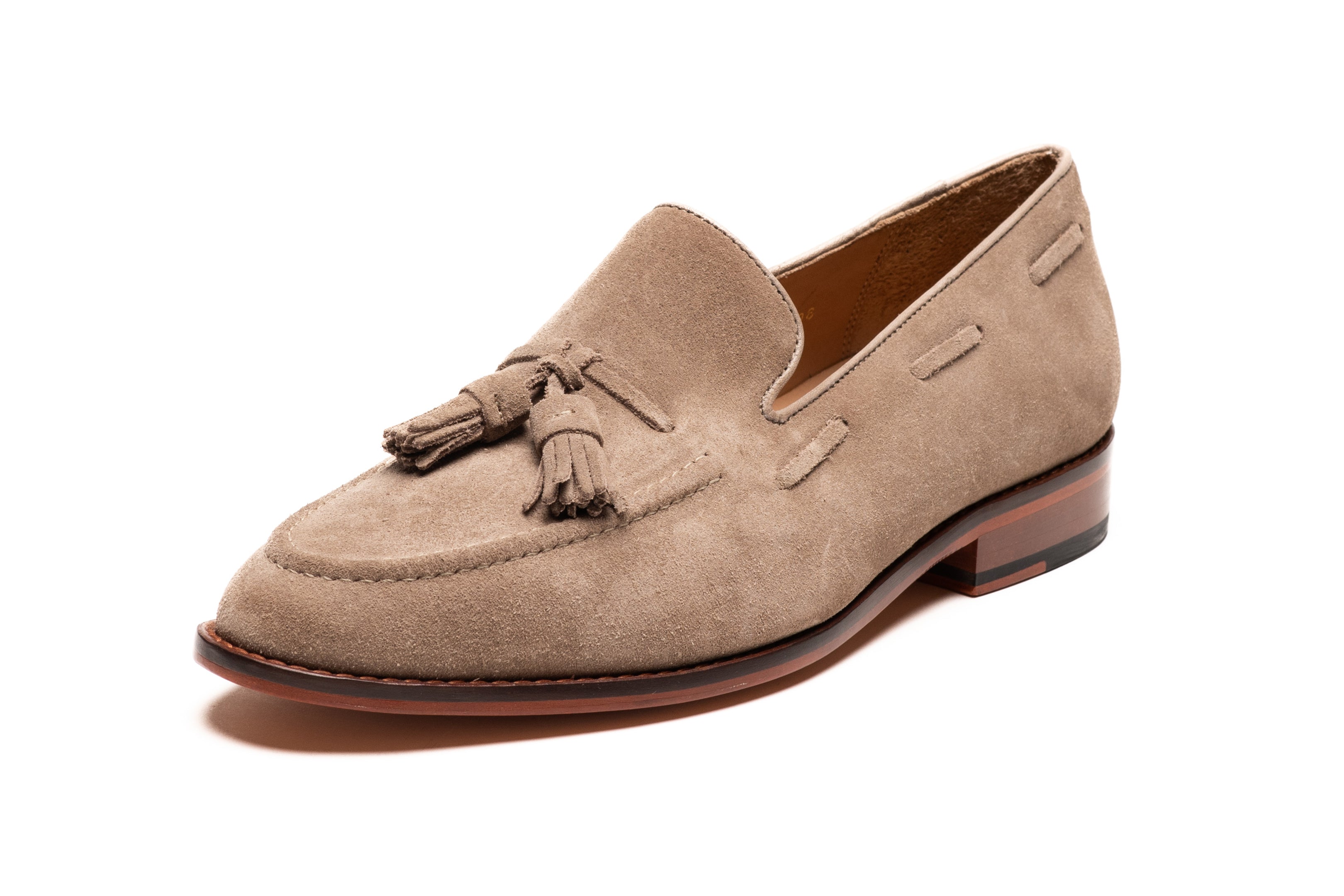 Women's Taupe Suede Tassel Loafers - Comfortable Slip-On Shoes for Work, Office & Casual Outfits | Perfect for Business Professional, Travel & Everyday Wear