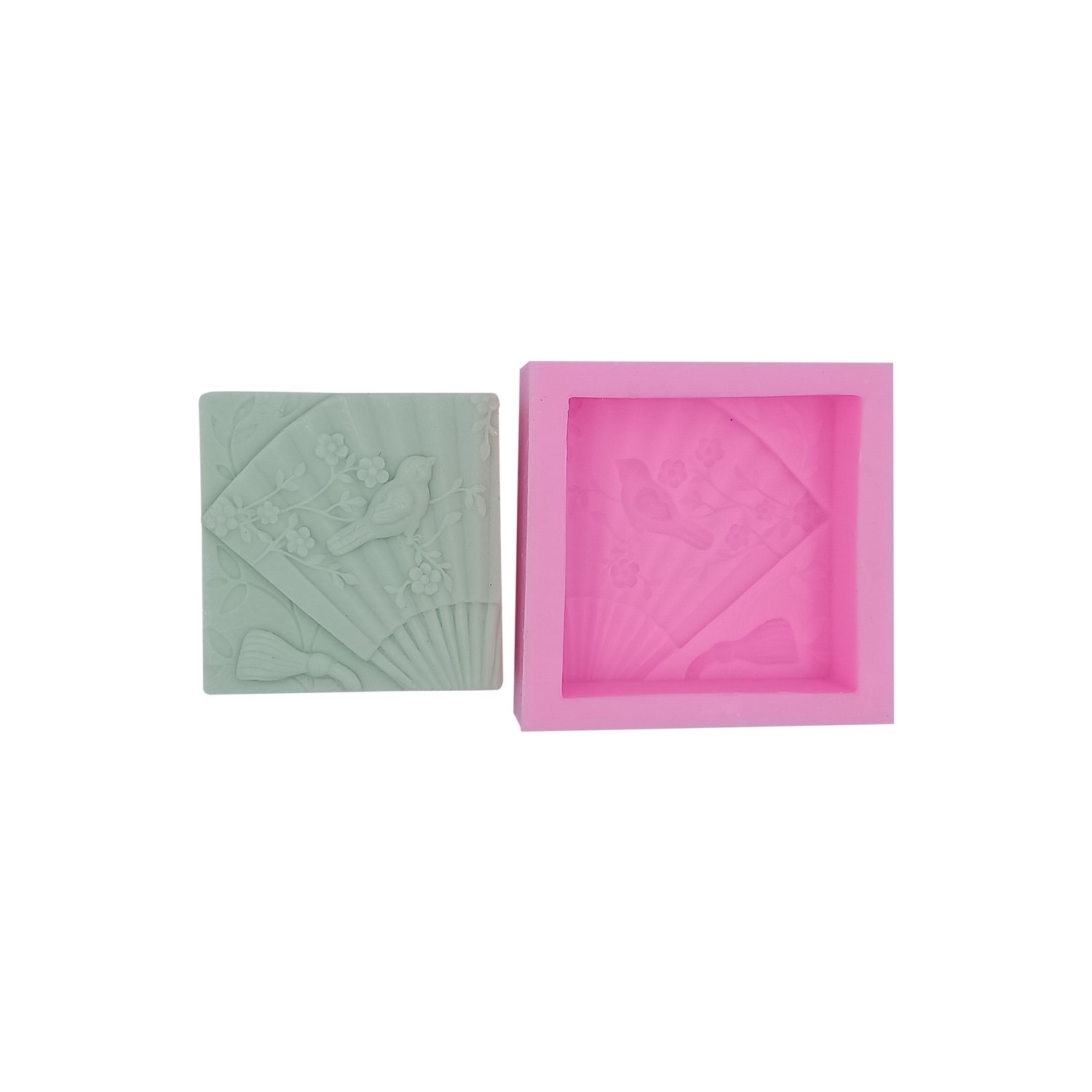 Chinese Fan Silicone Soap & Candle Molds - DIY Art Craft Molds for Handmade Soap Making, Candle Pouring, Resin Art, and Home Decor Projects