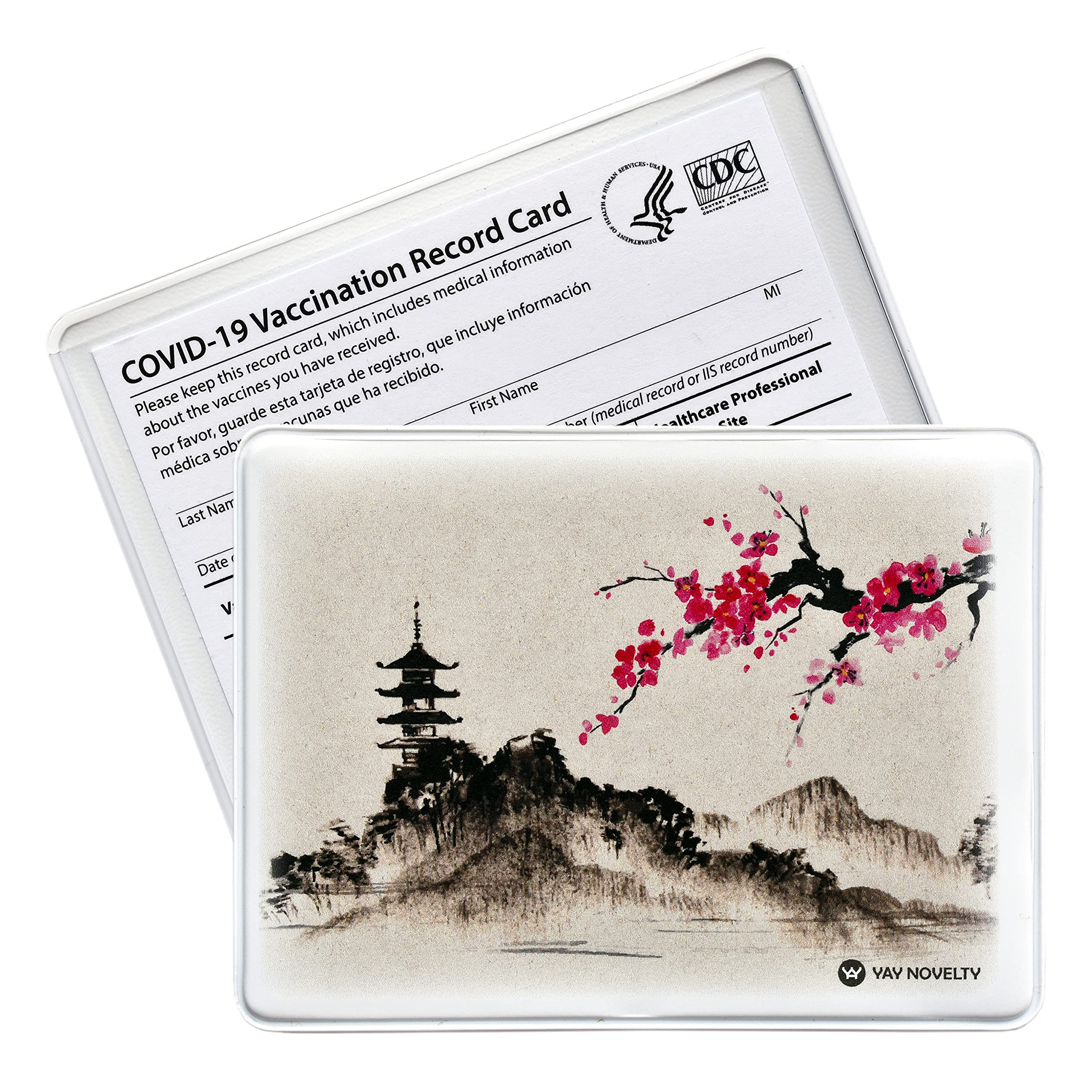 Vaccination Card Holder Protector Sleeve Pouch - USA Made Vaccine Card Case & Badge Holder - Perfect for Travel, Work, and Daily Use - Oriental Mountain