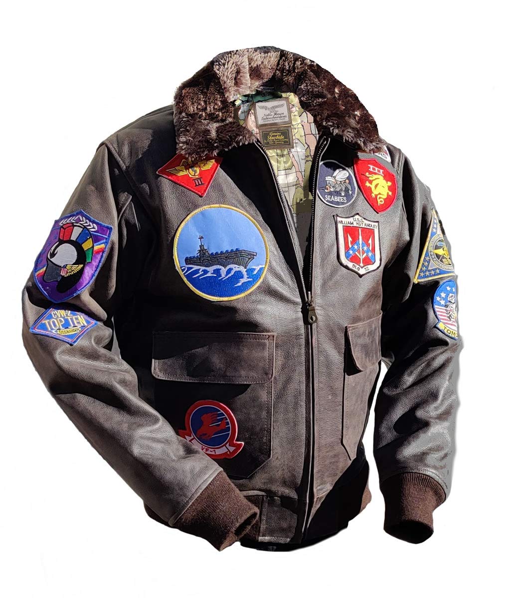 Noble House G1 Navy Jacket - Classic Bomber Jacket for Men, Vintage Aviator Style, Premium Leather Outerwear | Perfect for Casual Wear, Motorcycle Riding & Outdoor Adventures