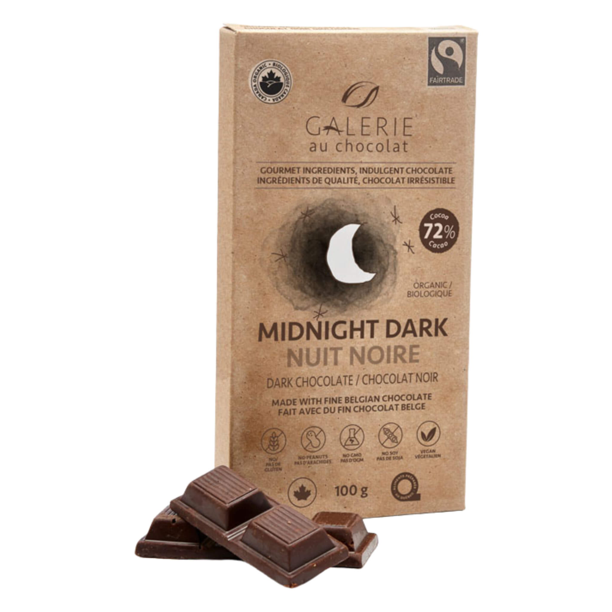 Premium Organic Dark Chocolate Bar 85% Cocoa - Rich Midnight Dark Chocolate for Baking, Gifts & Healthy Snacks - Vegan, Gluten-Free, Non-GMO