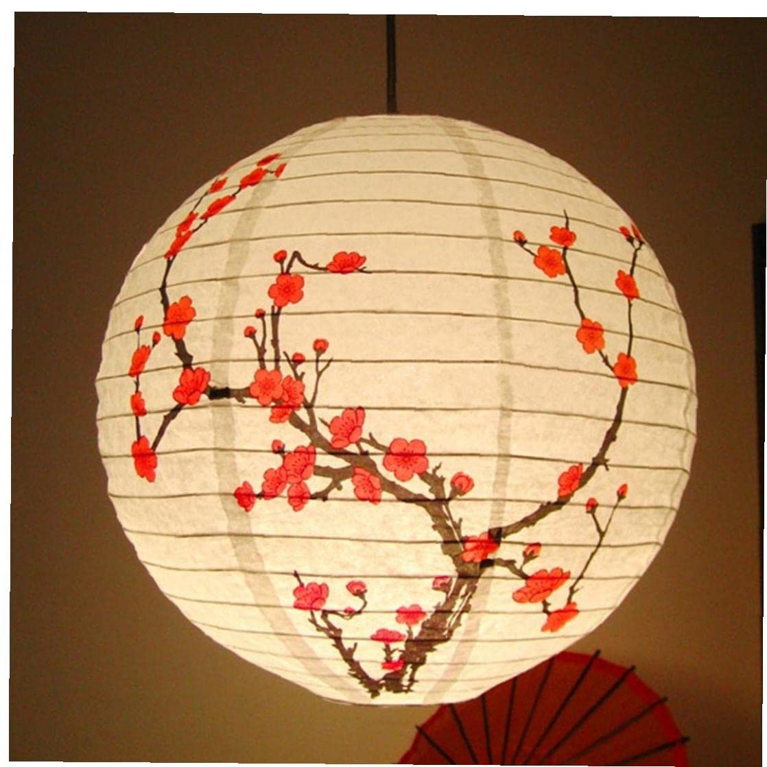 Japanese Cherry Blossom Paper Lanterns - Oriental Style Decorative Hanging Lanterns for Home, Wedding, Restaurant & Party Decor | Perfect for Asian-Themed Events and Indoor/Outdoor Lighting