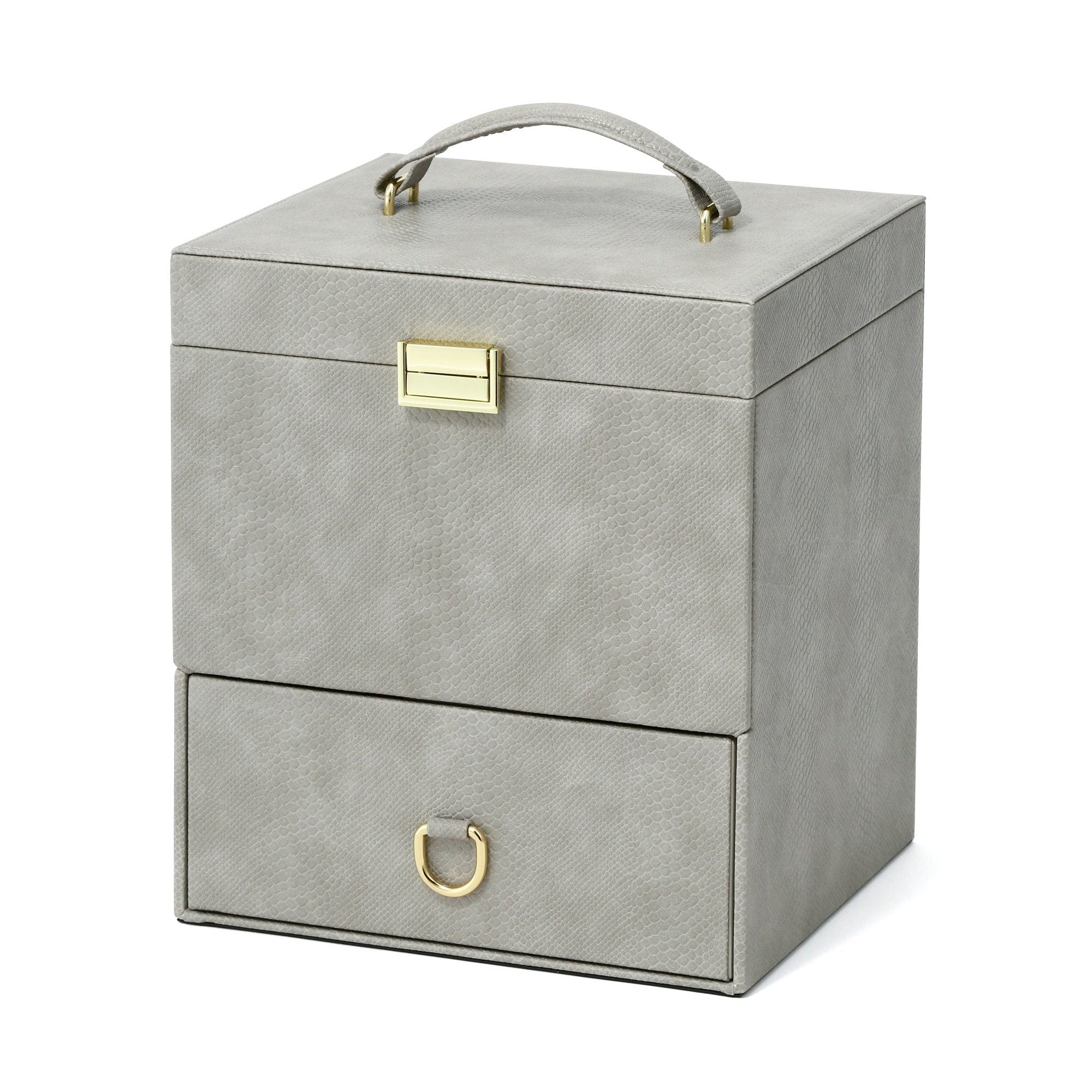 Flavia Cosmetic Organizer Box - Gray Makeup Storage Case for Vanity, Travel & Bathroom Organization