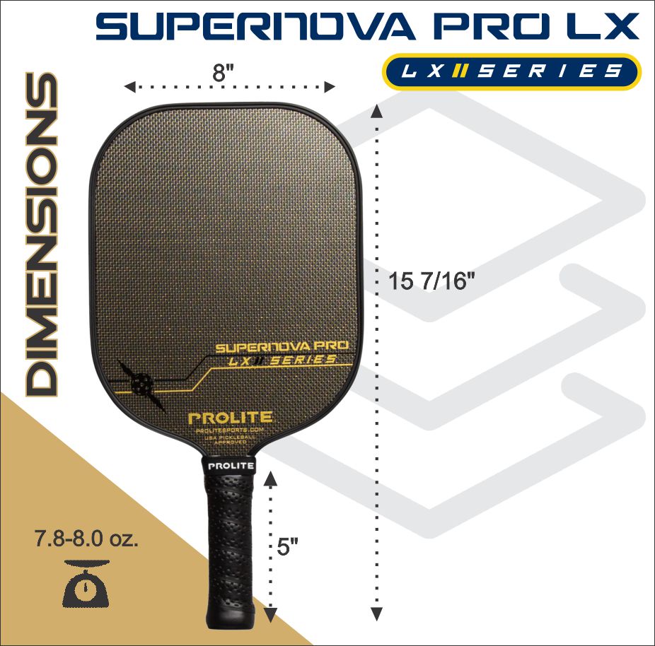 PROLITE Supernova Pro LX Pickleball Paddle - Premium Carbon Fiber Paddle for Advanced Players - Perfect for Tournaments & Recreational Play
