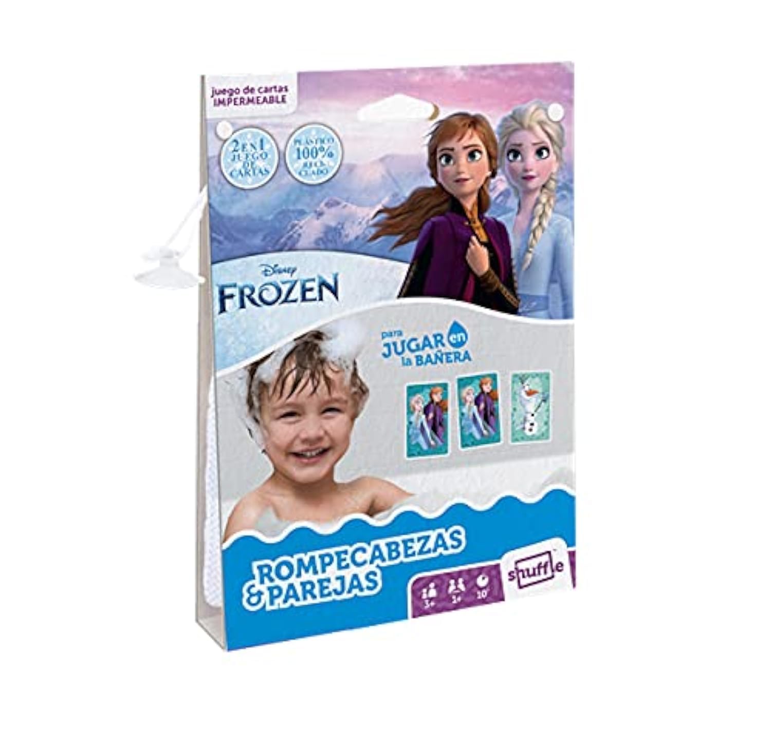 Shuffle Frozen Waterproof Kids Playing Cards - Durable Matching & Puzzle Game for Children - Perfect for Travel, Parties & Indoor Fun