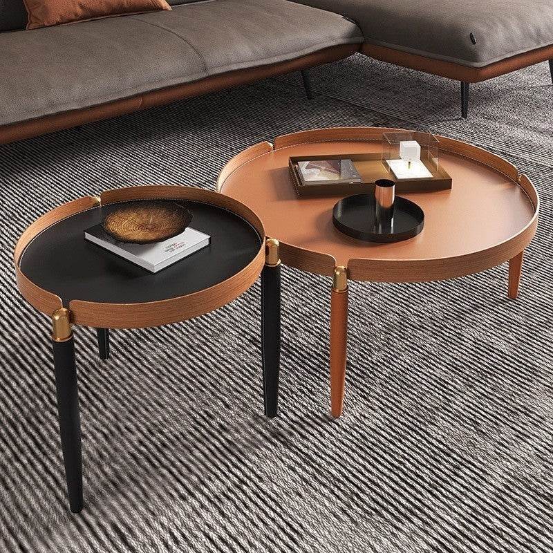 Modern Faux Leather Nesting Coffee Table Set - 3-Piece Stackable Ottoman for Living Room, Bedroom & Office - Stylish & Space-Saving Furniture for Small Spaces