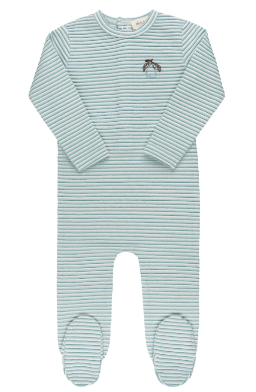 ELY & CO Metallic Stripe Baby Footie Pajamas (12 Months) - Soft & Comfortable Sleepwear for Infants, Perfect for Bedtime & Nursery