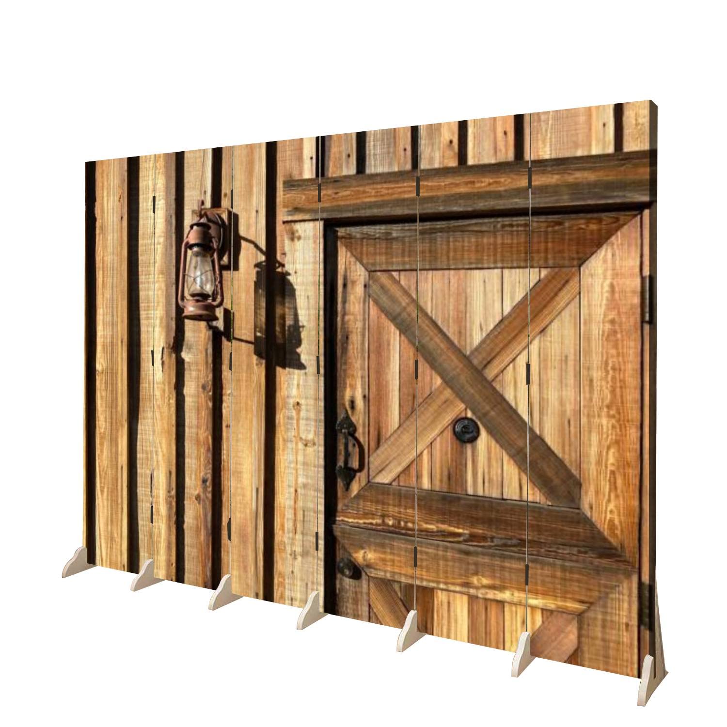 6 Panel Room Dividers - Folding Privacy Screens for Home & Office | Japanese Shoji Style Temporary Wall Partitions | Room Separation, Studio Divider, Ranch Cabin, Dutch Door & Rusty Lantern Decor | Perfect for Creating Private Spaces in Living Rooms, Bedrooms or Workspaces