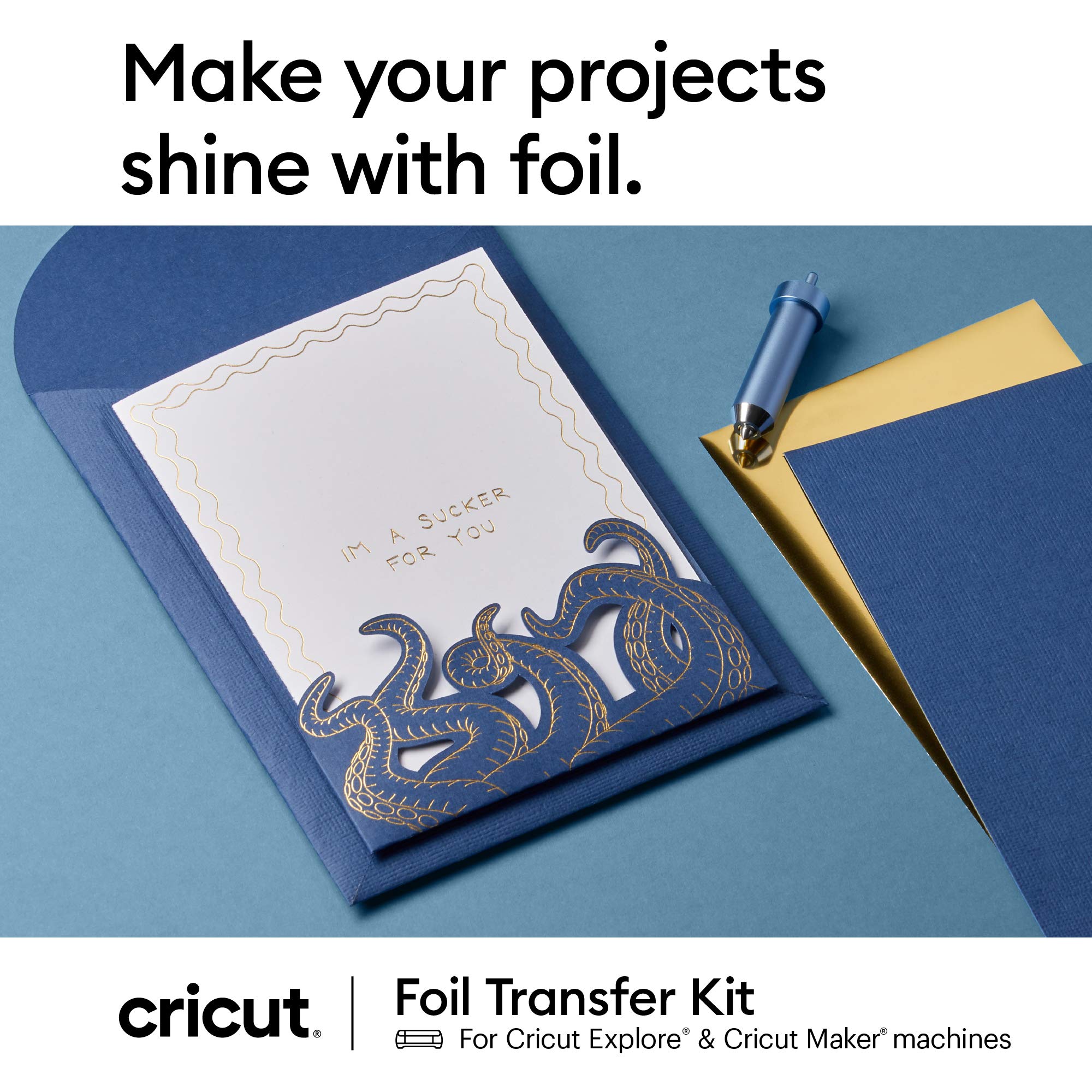 Cricut 2008727 Foil Transfer Kit for Explore & Maker Machines - 3 Tips (Fine, Medium, Bold) - Perfect for DIY Crafts, Scrapbooking & Personalized Gifts