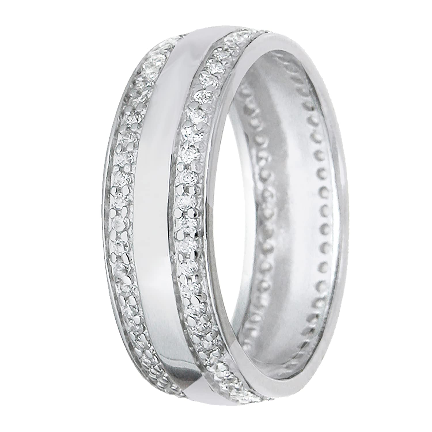 His & Hers TRIO Sterling Silver Wedding Ring Set - 3 Piece Matching Bands for Bride, Groom & Couples - Perfect for Anniversaries, Engagements & Romantic Occasions