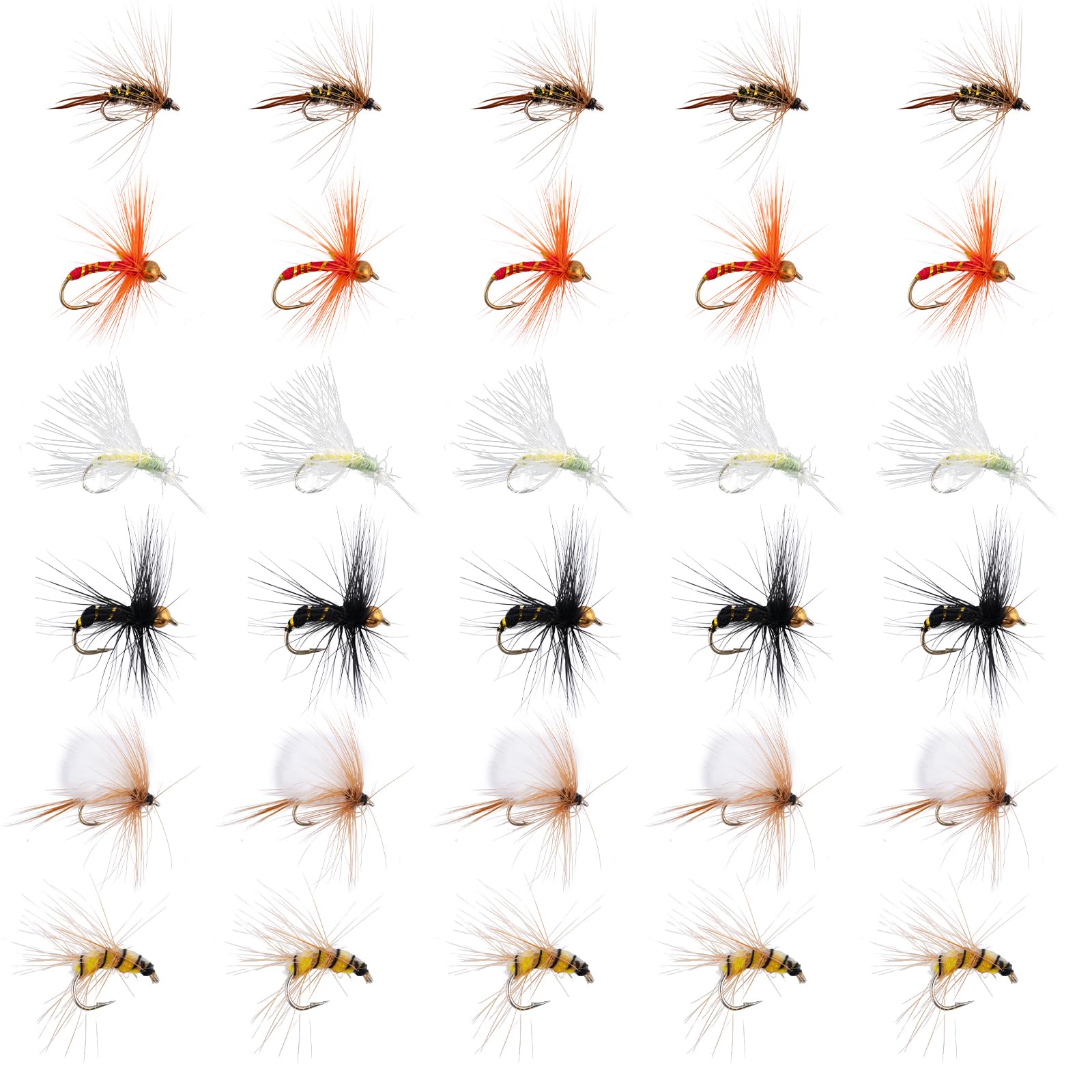 Goture 30pcs Fly Fishing Flies Kit - Dry Flies, Wet Flies, Streamers & Nymphs for Trout, Bass, Steelhead & Salmon - Perfect Fly Fishing Lures & Gifts for Men - Ideal for Freshwater Fishing & Outdoor Adventures