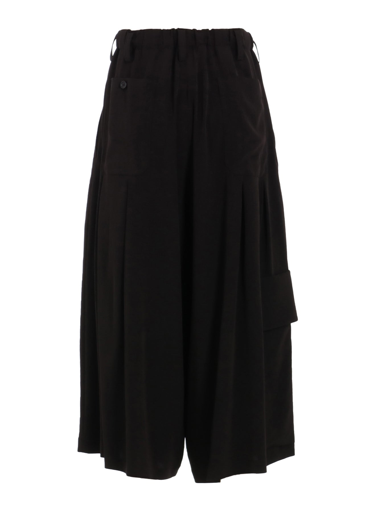 Stylish Crepe de Chine Cropped Wide Pants with Gusseted Flap Pockets - Women's High Waist Loose Fit Trousers for Casual Wear & Office Outfits