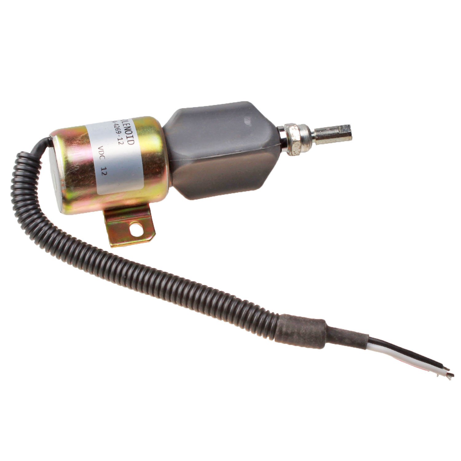 12V Shut Off Solenoid Valve SA-4269-12 for Komatsu WA320-3 Wheel Loader - Replacement Part for Engine Fuel System, Heavy Equipment Repair & Maintenance