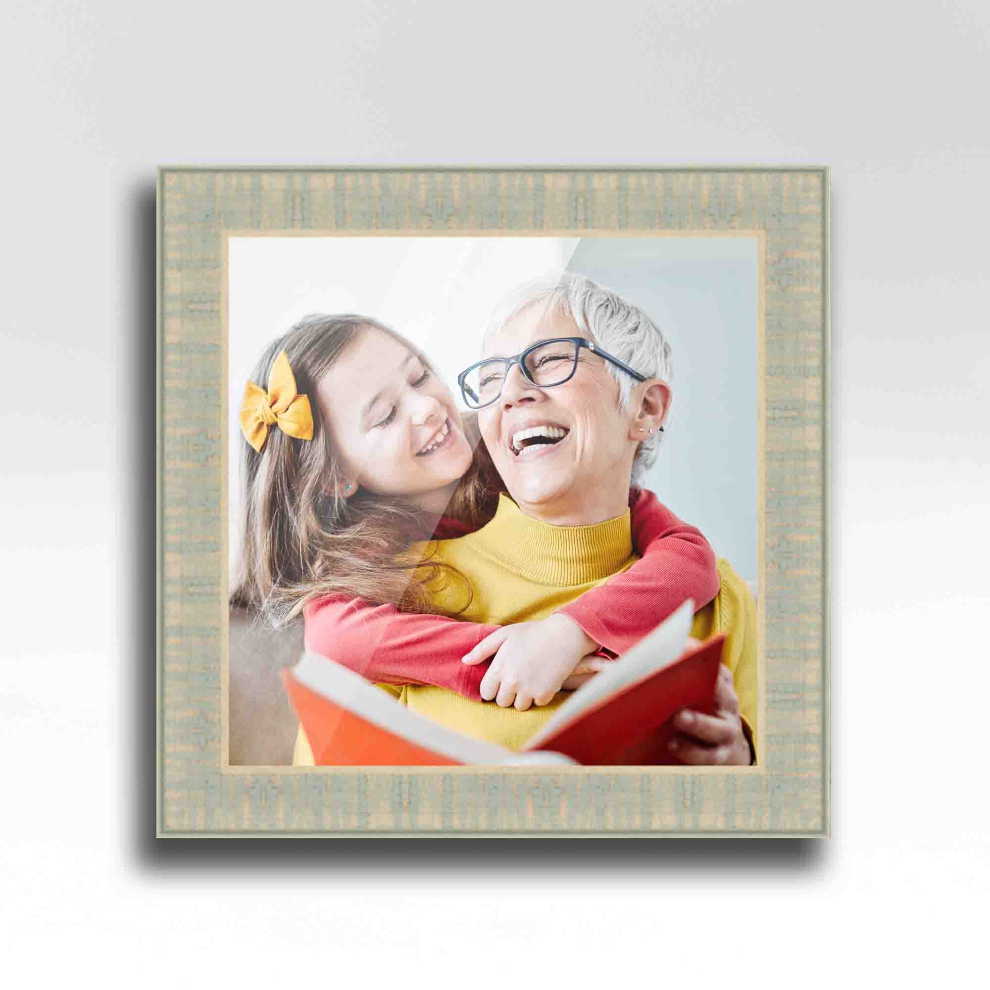 Kimball 15x15 Inch Blue Wood Picture Frame with UV Acrylic, Foam Board Backing & Hanging Hardware - Perfect for Wall Decor, Photo Displays, and Home Office Decorations