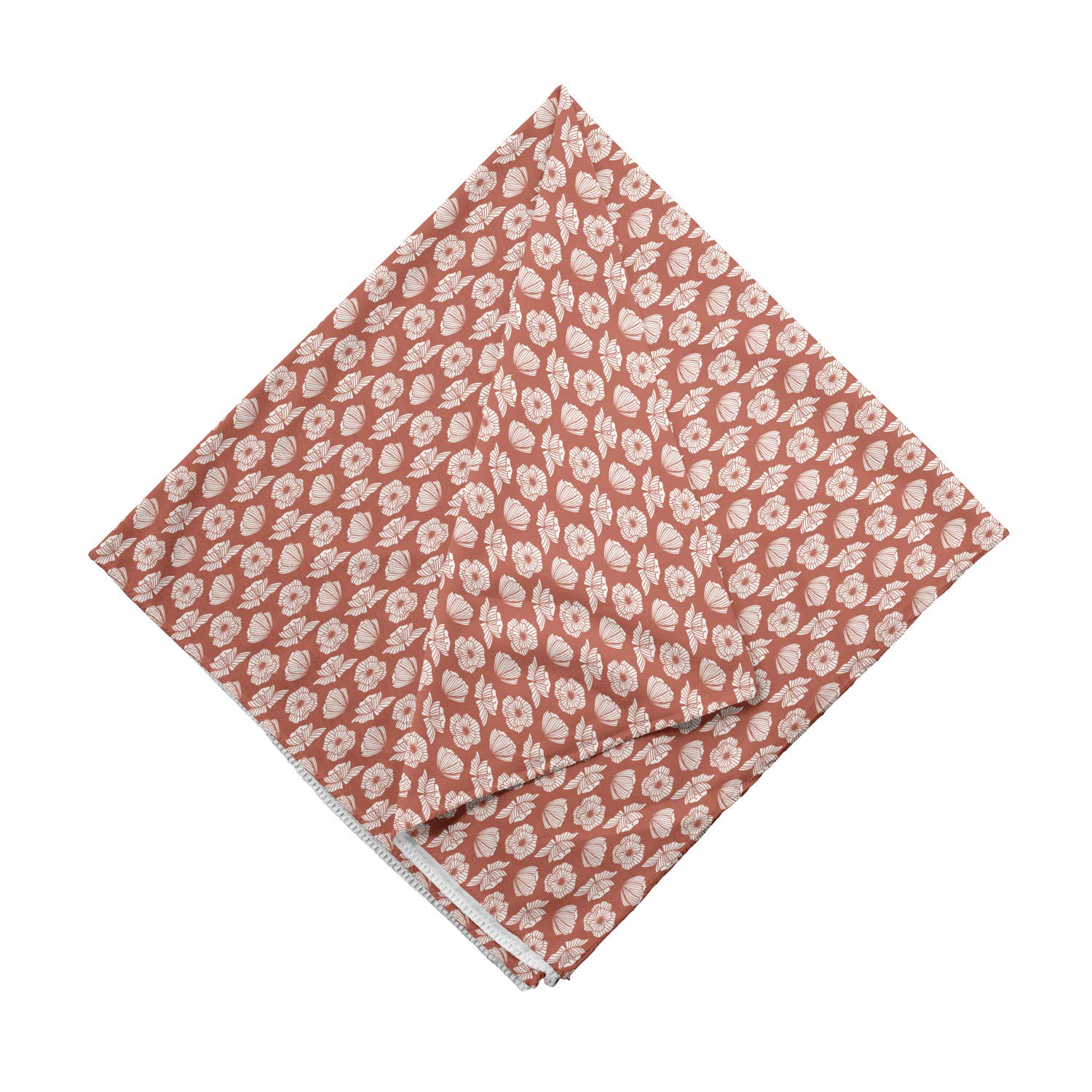 Ambesonne Floral Bandana - Retro Poppy Flower Design Unisex Head Scarf & Neck Tie for Women, Men - Perfect for Outdoor Activities, Music Festivals, and Fashion Accessories