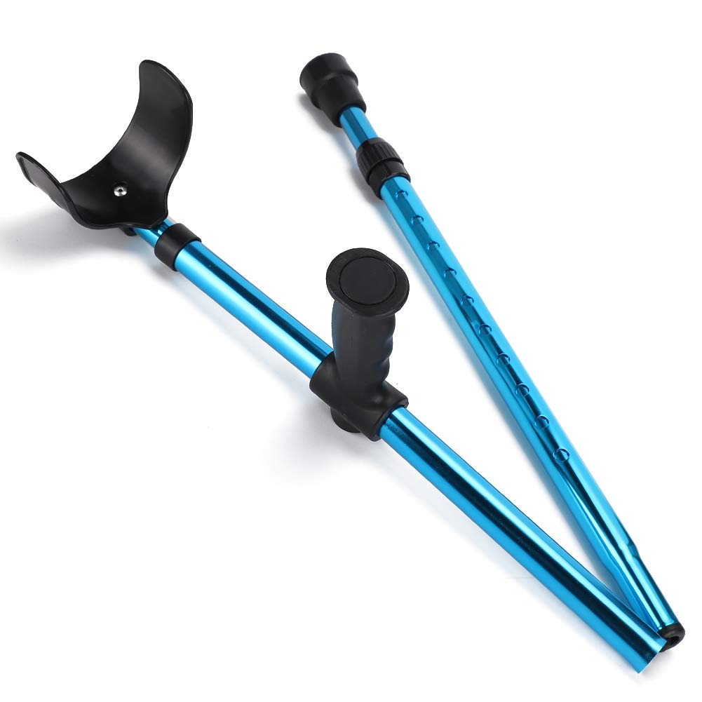 YUANJS Adjustable Folding Walking Cane - Lightweight Telescopic Crutch for Seniors & Disabled Adults - Portable Underarm Support for Hiking, Travel & Daily Mobility