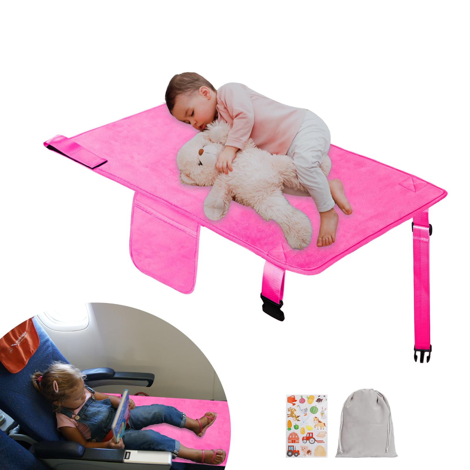 Portable Toddler Airplane Bed - Soft Travel Seat Extender & Foot Rest for Kids 1-4 Years | Perfect for Long Flights & Family Vacations