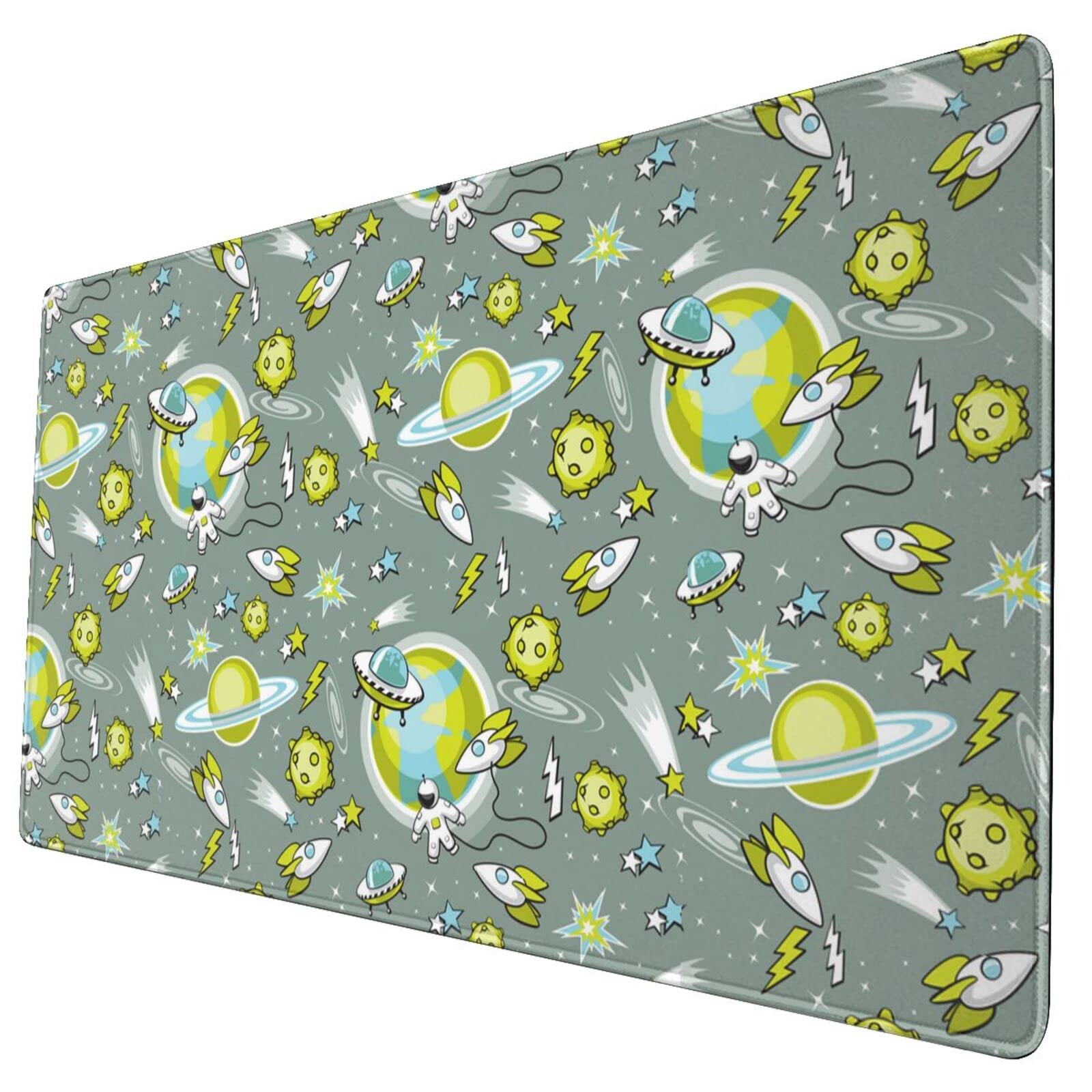 Large Gaming Mouse Pad with Space Planets Design - Extended XXL Mouse Mat for Computer, Keyboard & Desk - Perfect for Gamers, Office & Home Workspace
