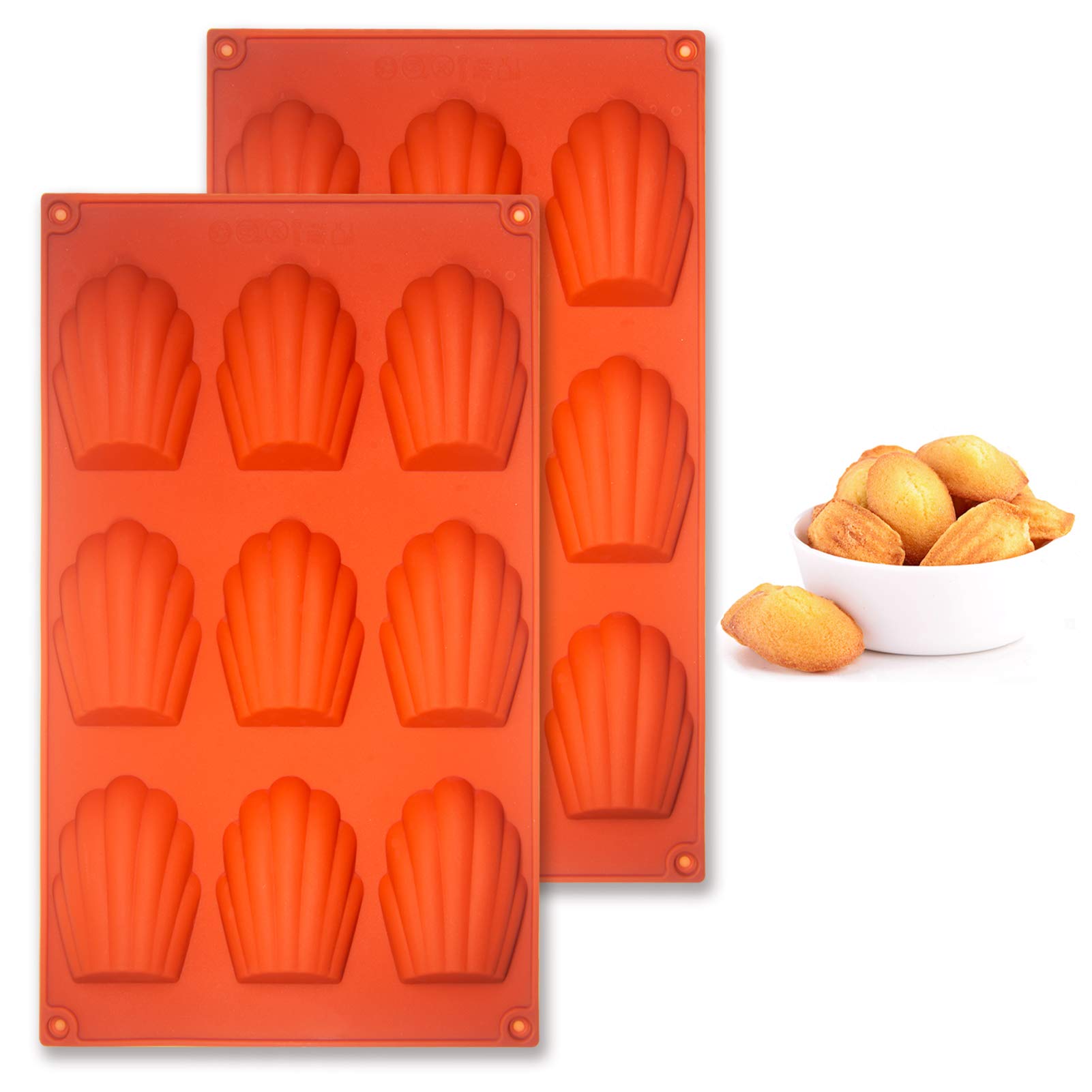 **Premium Silicone Madeleine Pan - Nonstick 9-Cavity Baking Mold for Madeleines, Cookies, Cakes & Candy (2-Piece Set) - Perfect for Home Baking, Tea Parties & Holiday Treats**