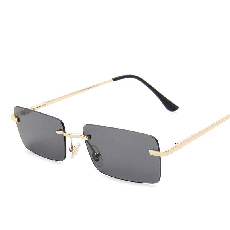 Stylish Rimless Square Sunglasses for Women - Trendy UV Protection Shades for Outdoor Activities & Fashion