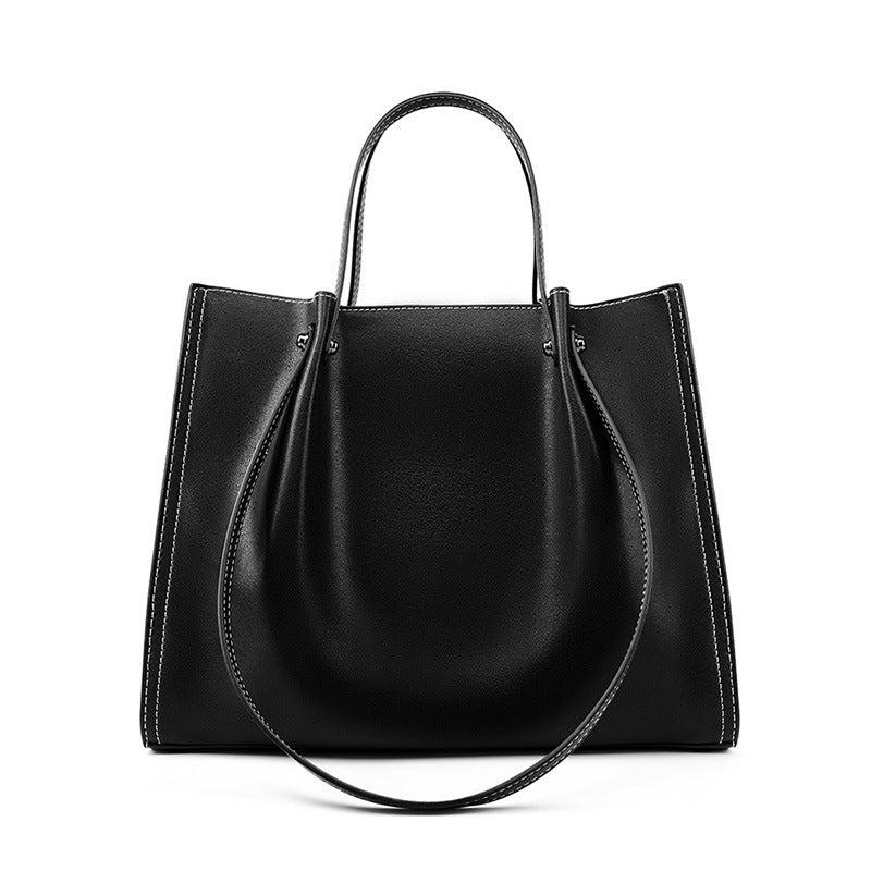 Genuine Leather Large Capacity Tote Shoulder Bag for Women - Stylish & Durable Handbag for Work, Travel & Everyday Use