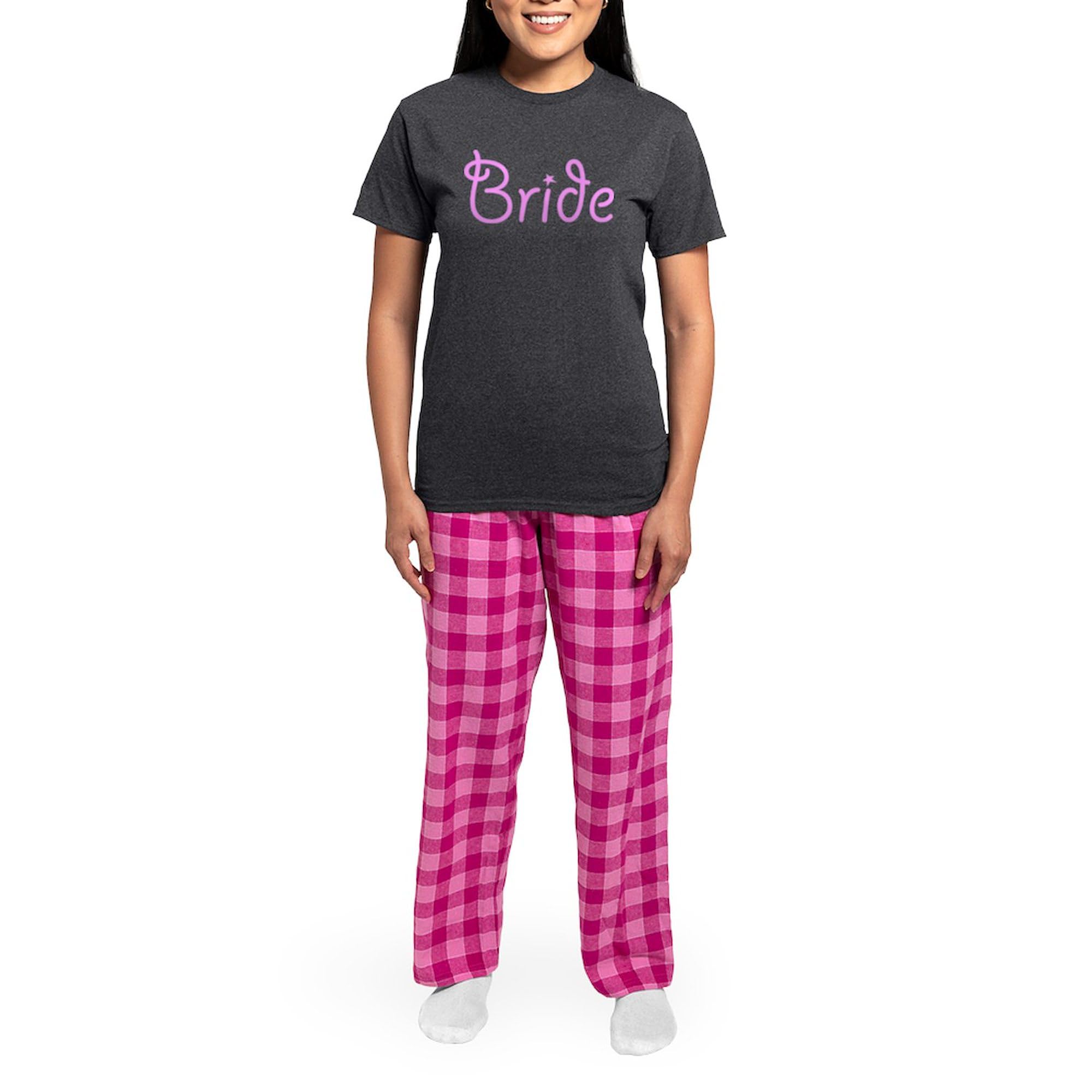 Bride Pink Text #3 Women's Charcoal Pajama Set - Cozy Novelty Sleepwear for Bridal Parties & Bachelorette Nights