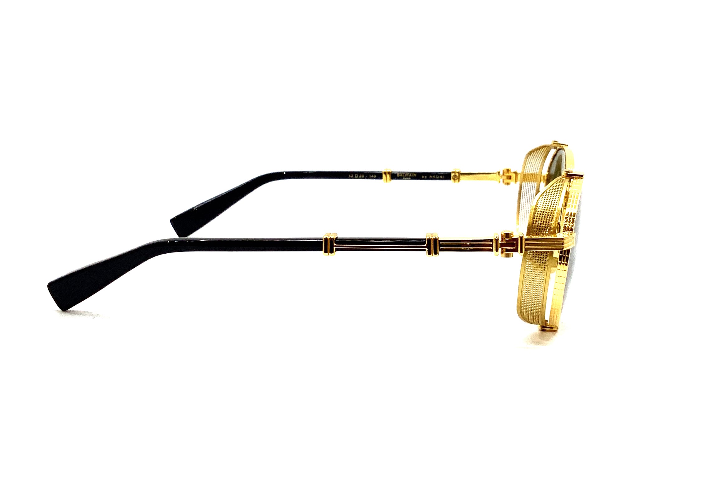 Balmain Brigade I Gold and Black Sunglasses - Luxury Designer Shades for Men & Women - Perfect for Outdoor, Travel, and Fashion Statements