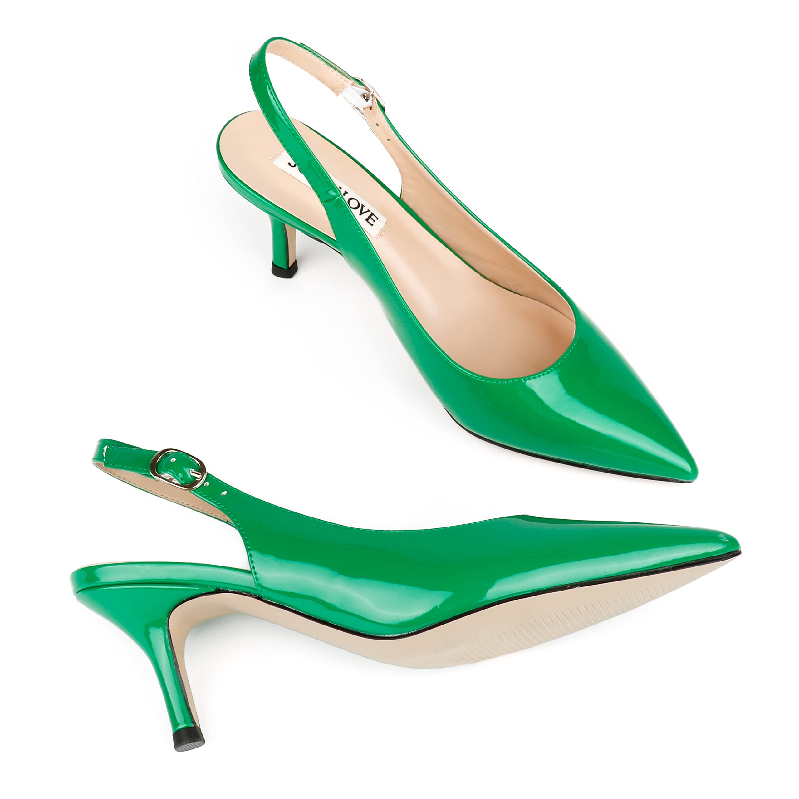 JOY IN LOVE Women's Kitten Heels - Slingback Pointed Toe Pumps & Sandals | Perfect for Office, Parties & Special Occasions