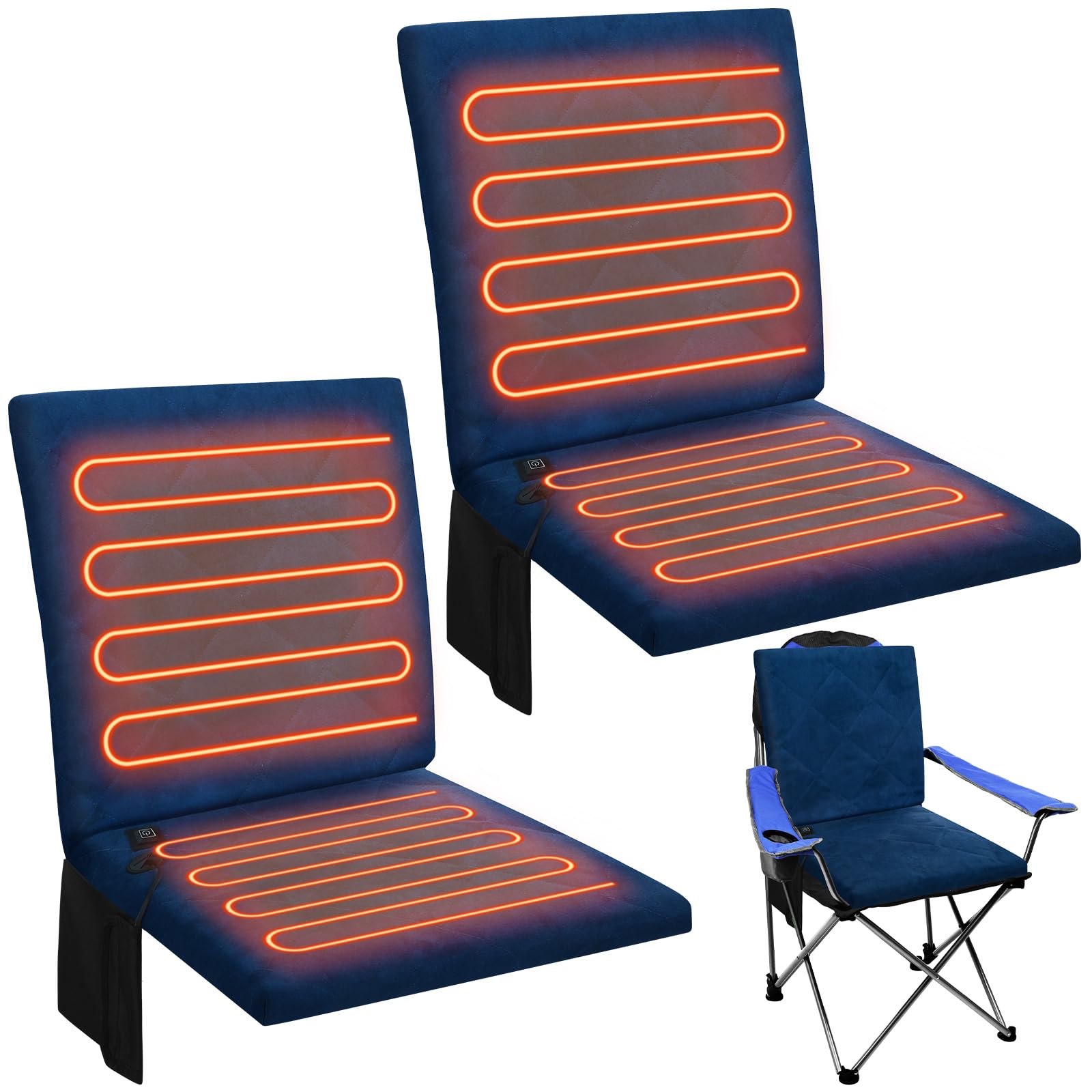 Thyle Portable Heated Seat Cushion - Foldable 3-Mode Adjustable Heating Pad for Bleachers & Stadium Chairs | Indoor Use for Sports Games, Camping, Office & Home Comfort (Power Bank Not Included)