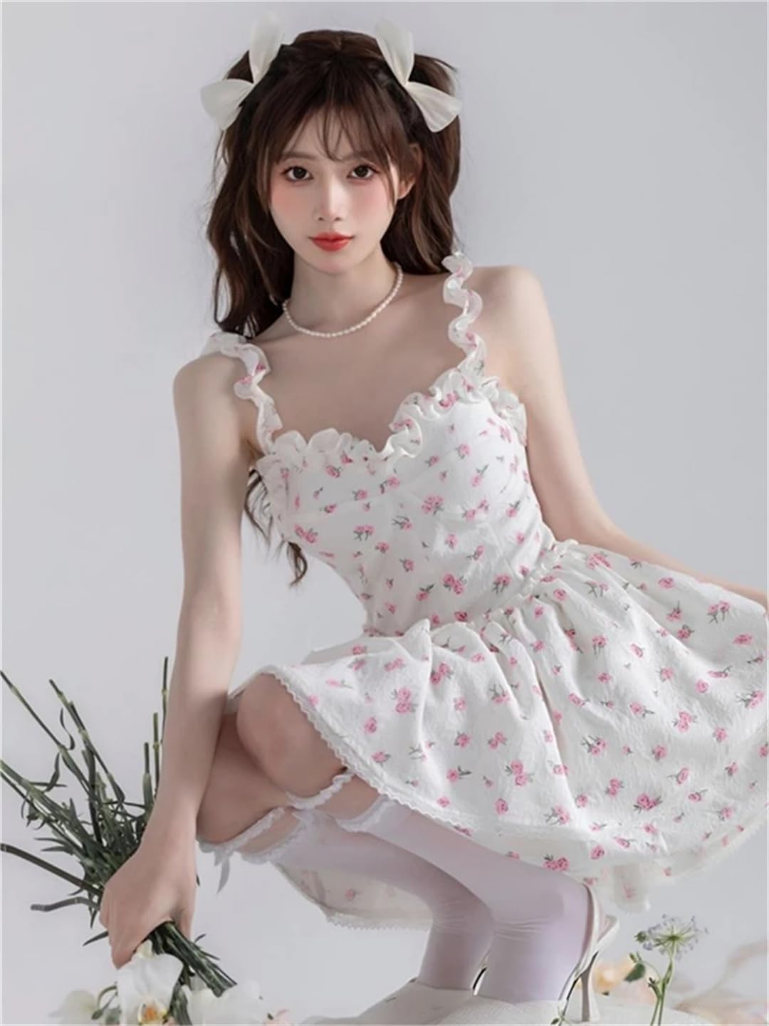 Elegant French Floral Lace Prom Dress - Sleeveless Summer Party Gown for Women | Perfect for Weddings, Cocktail Parties & Formal Events