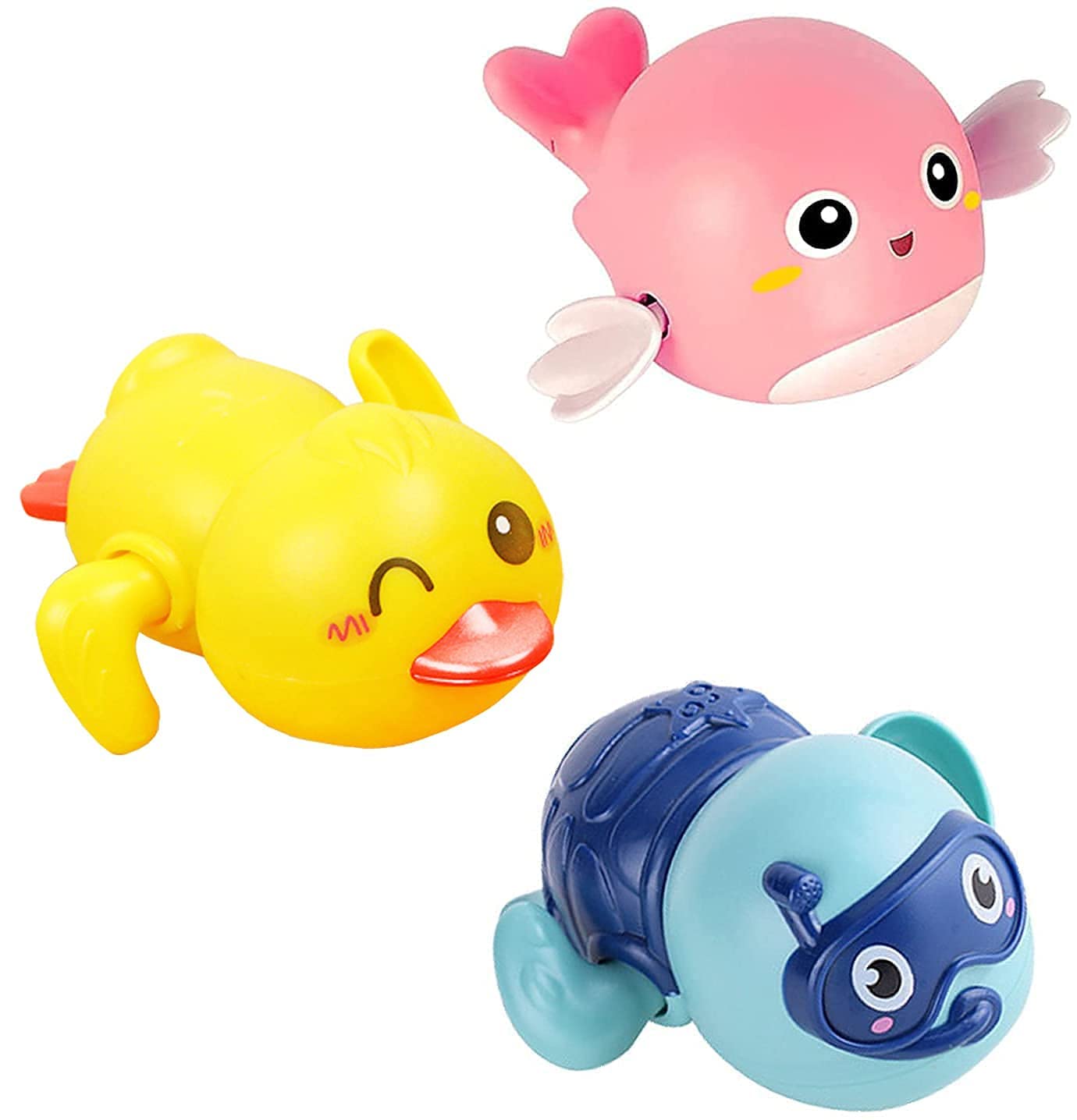 JOYGETIN Baby Bath Toys for 6-18 Months - 3pcs Bathtub & Pool Water Toys for Toddlers 1-5 Years Old, Safe & Fun Gifts for Boys & Girls - Perfect for Bathtime, Swimming & Sensory Play