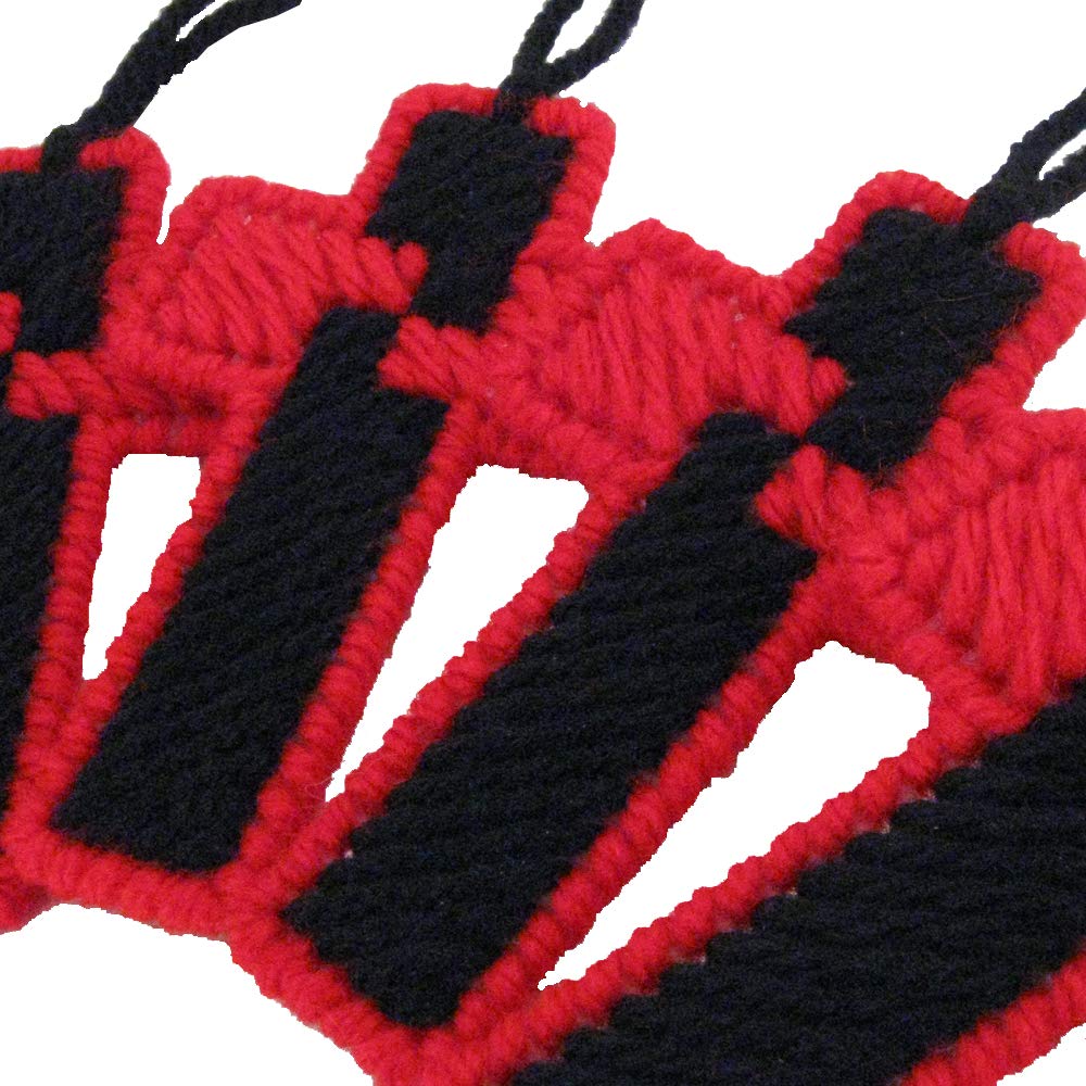 Red and Black Christian Cross Ornaments - Religious Home Decor for Christmas Tree, Wall Hanging, Gift Giving & Church Events