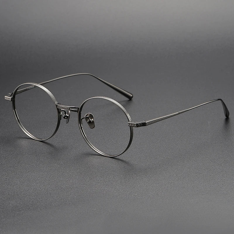 Stylish Black Full Rim Round Titanium Eyeglasses for Women - Lightweight & Durable Frame - Perfect for Office, Reading & Everyday Wear (Model 55026)