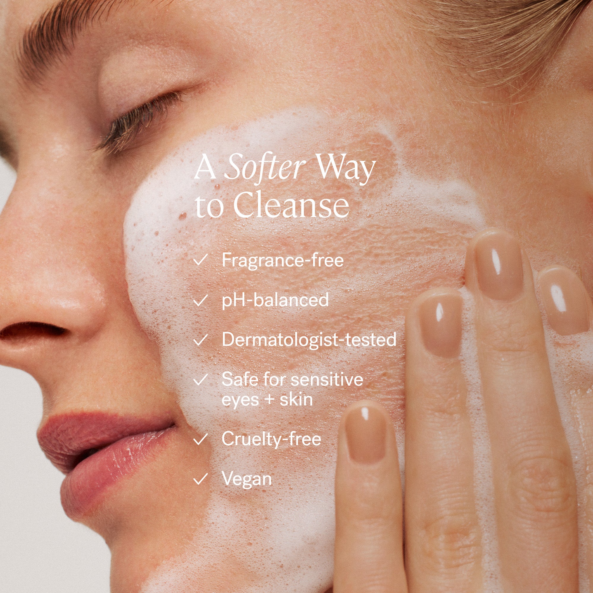 Best Soft Foaming Cleanser & Makeup Remover for Sensitive Skin - Gentle Face Wash for Daily Use & Deep Cleansing