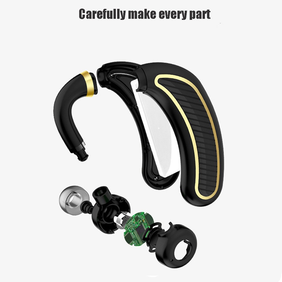 Wireless Bluetooth 4.1 Headset with Mic - Noise Cancelling, Sweatproof, Mute Switch - 30H Battery for Business, Office, Truck Drivers - Perfect for Calls, Skype, Sports & Workouts