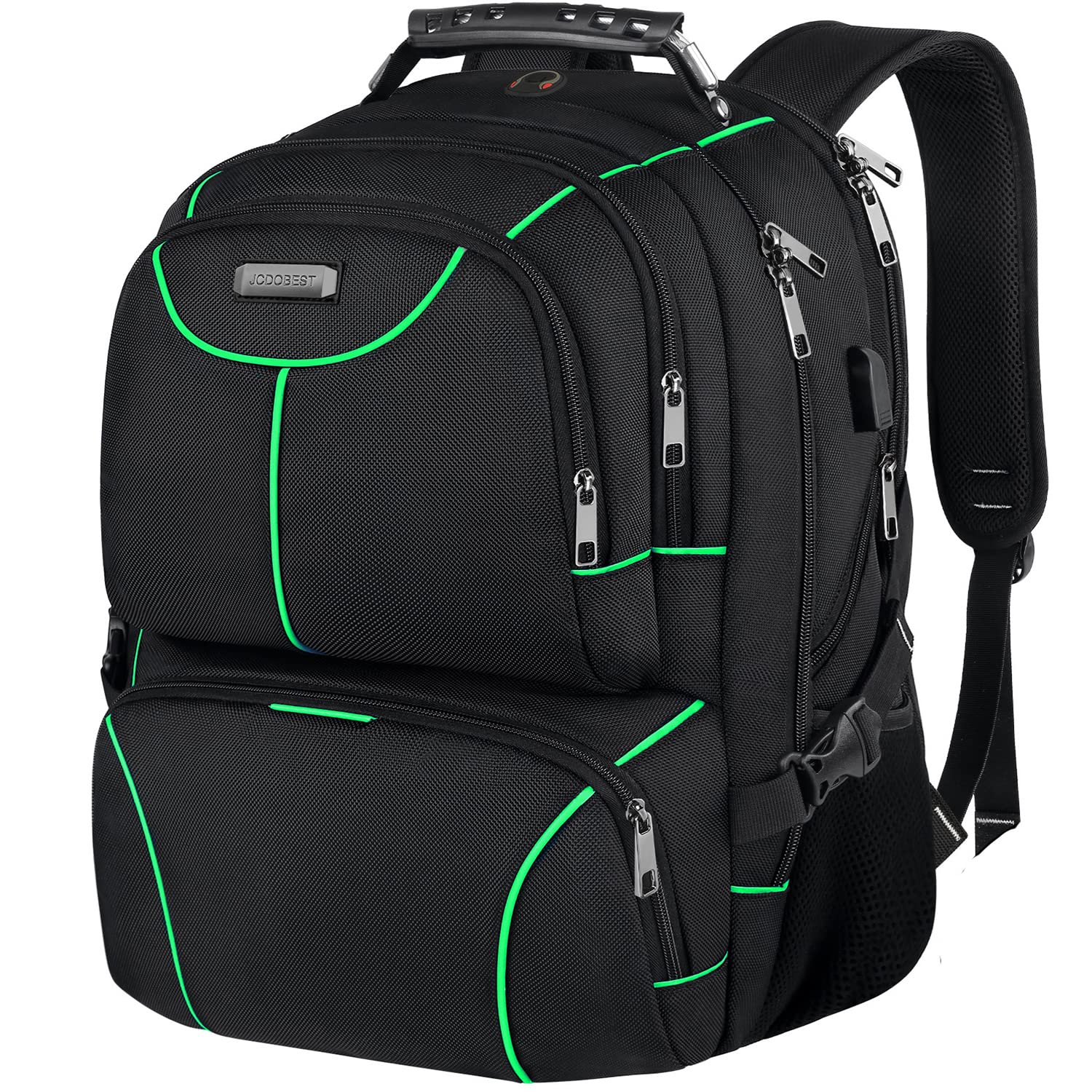 VECKUSON 15.6 Inch Laptop Backpack for Men & Women - Waterproof Anti-Theft USB Charging Port TSA Approved Travel Backpack - Durable Polyester Nylon Business School College Commuter Backpack - Perfect for Work, Travel & Daily Use