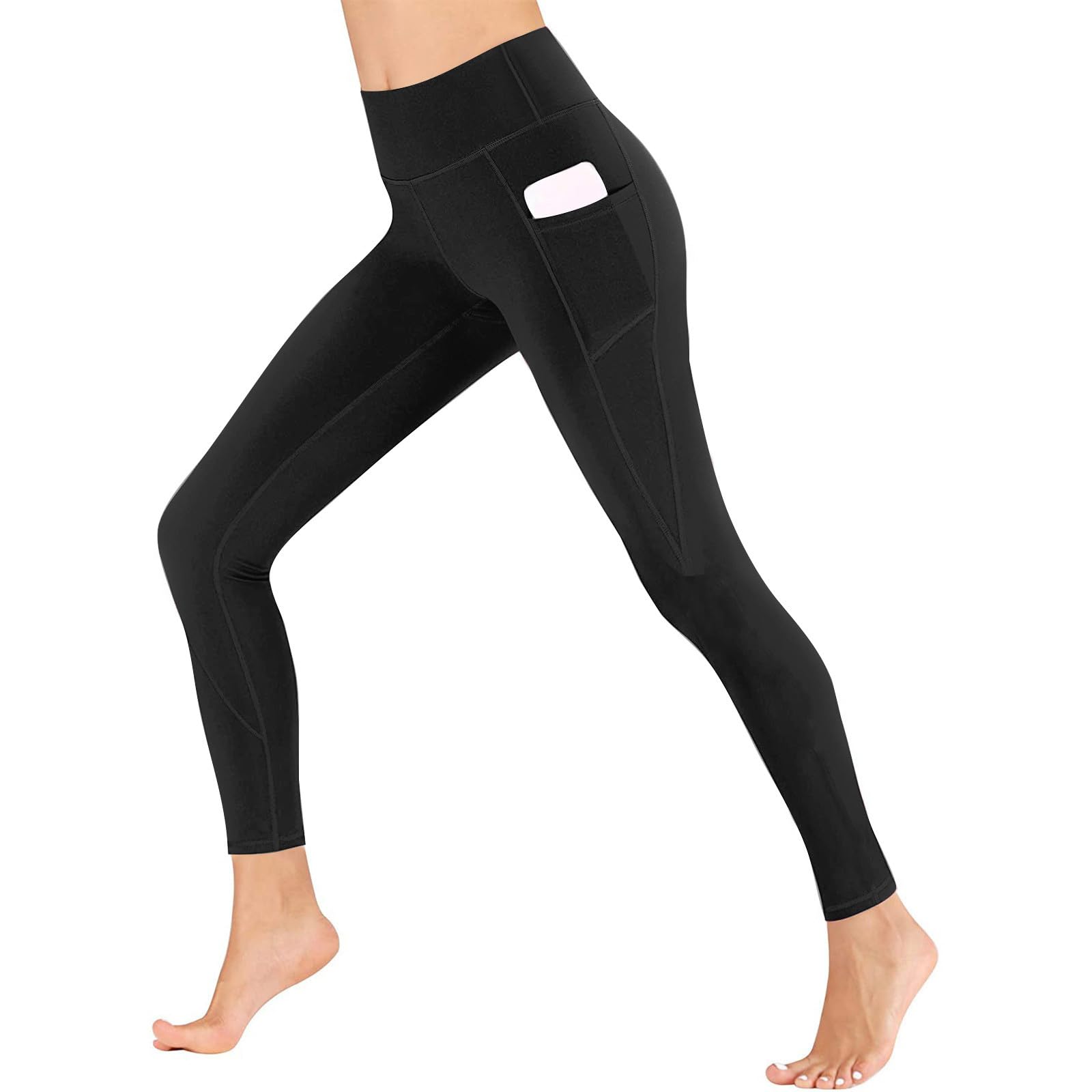 Plus Size High Waisted Yoga Pants for Women - Soft Full Length Workout Leggings with Pockets | Tummy Control Trouser Style Activewear for Gym, Running & Everyday Wear